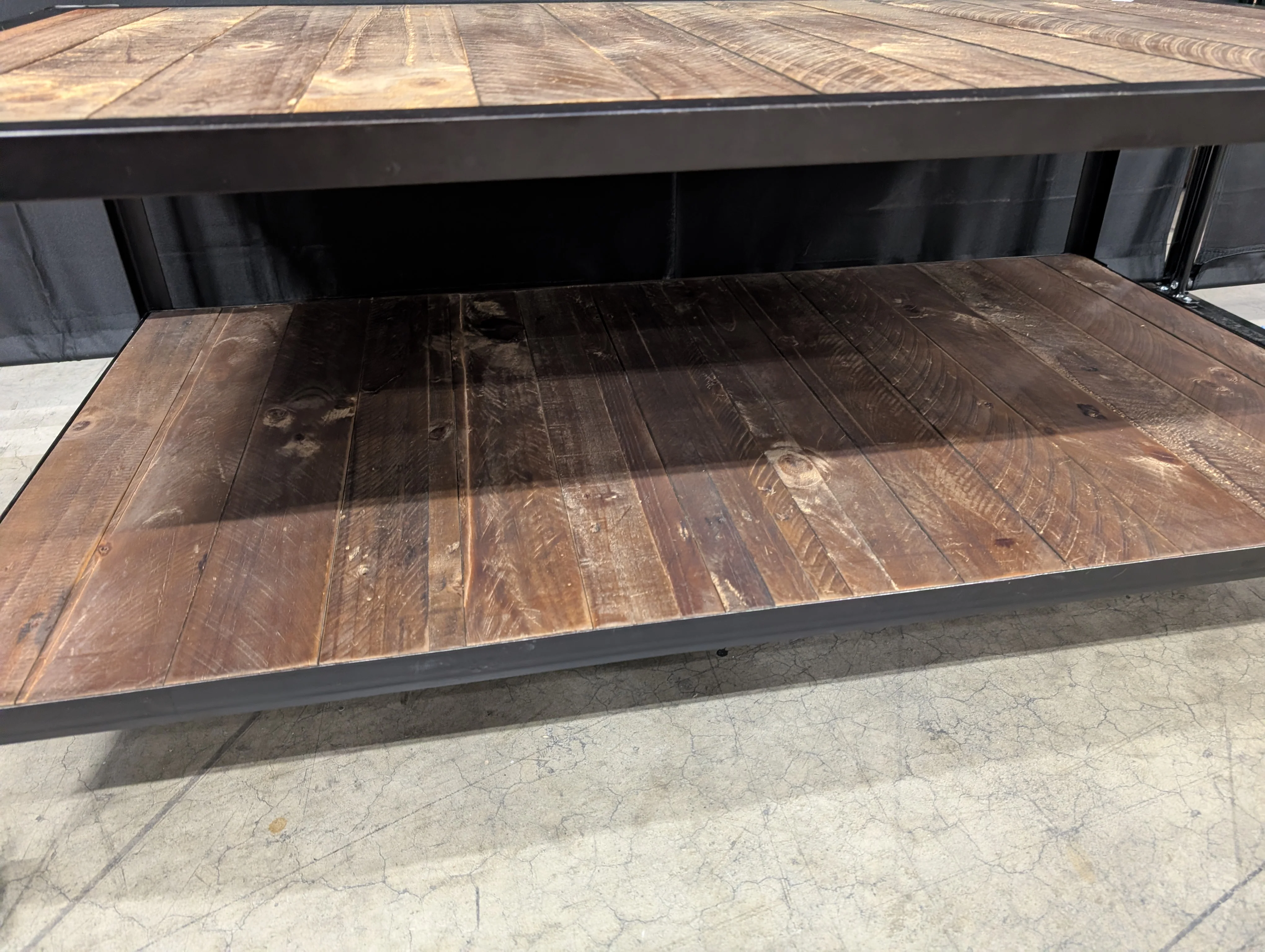 Industrial Style Wood and Metal Coffee Table - Image 8