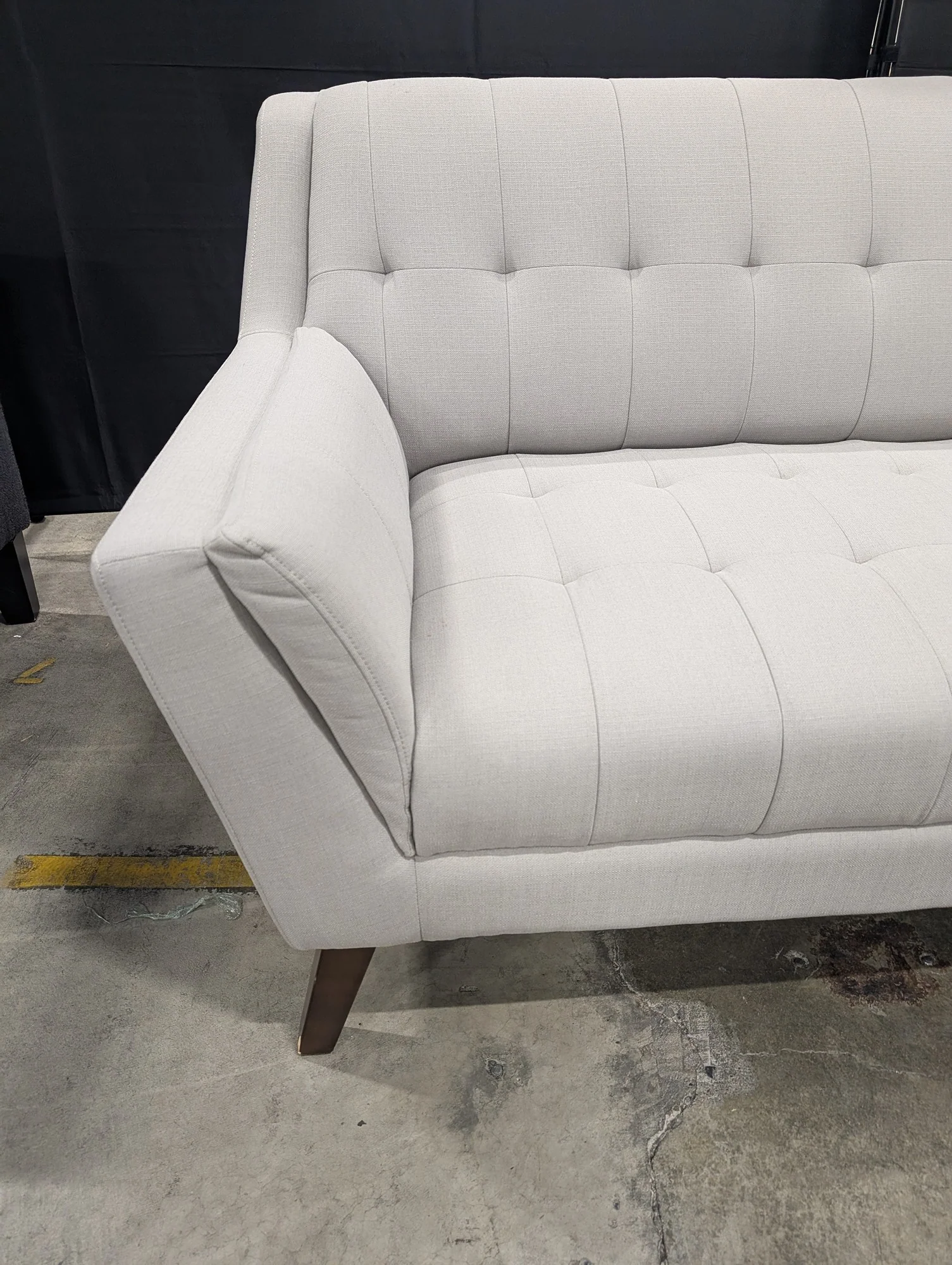 Modern Tufted Fabric Sofa with Tapered Legs - Image 3