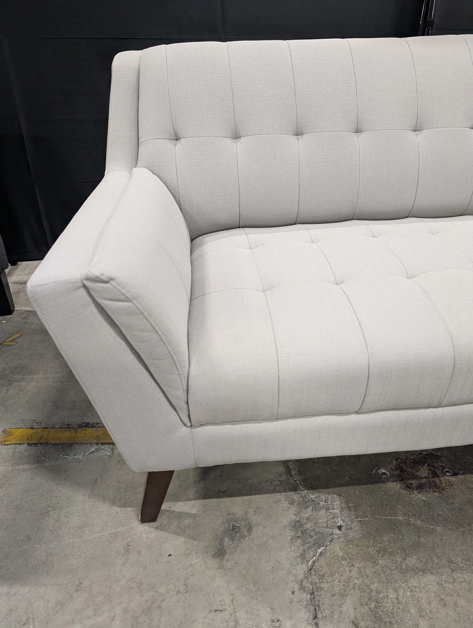 Modern Tufted Fabric Sofa with Tapered Legs - Image 4