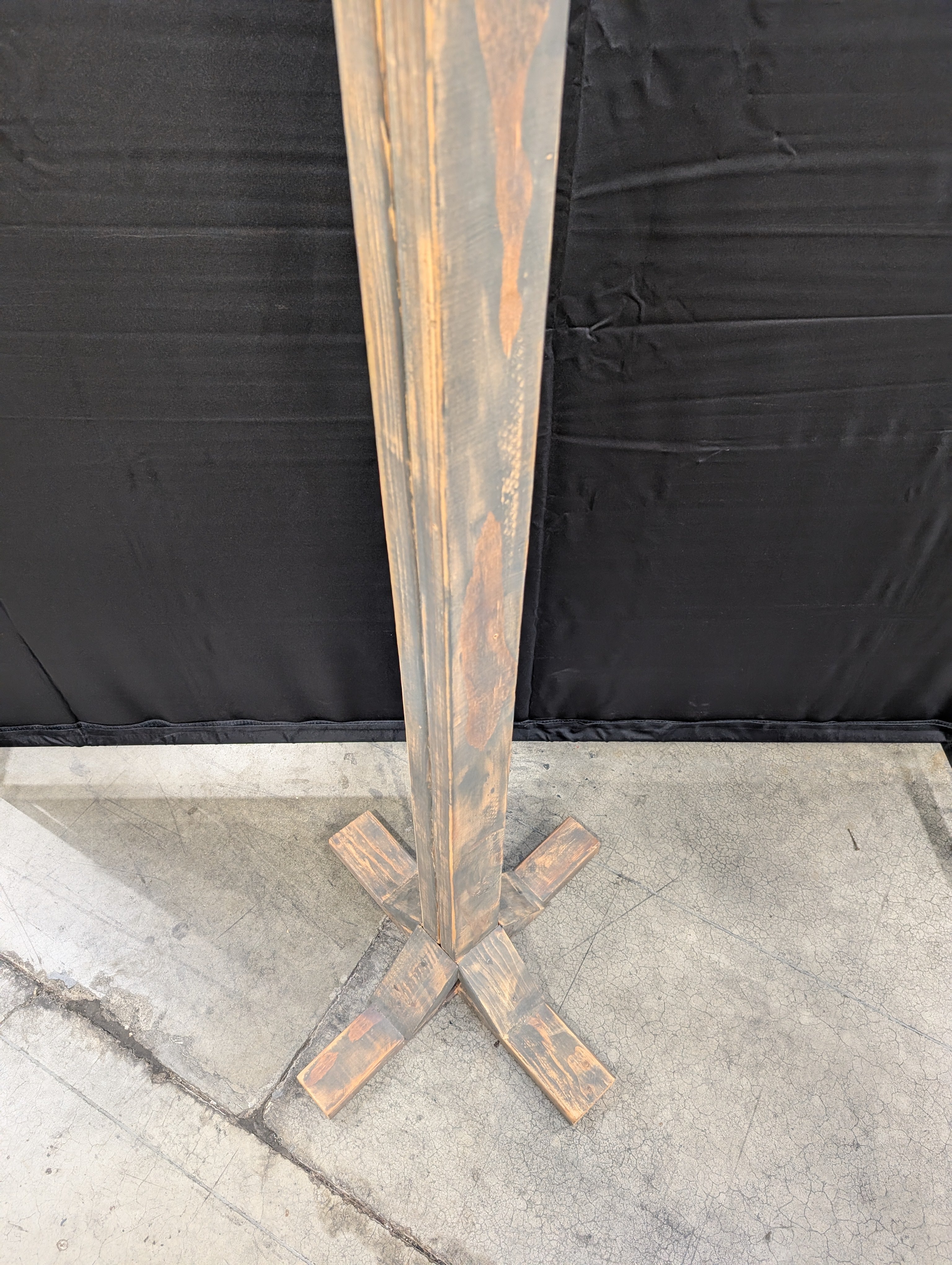 Rustic Wood Standing Coat Rack with Multiple Metal Hooks - Image 4