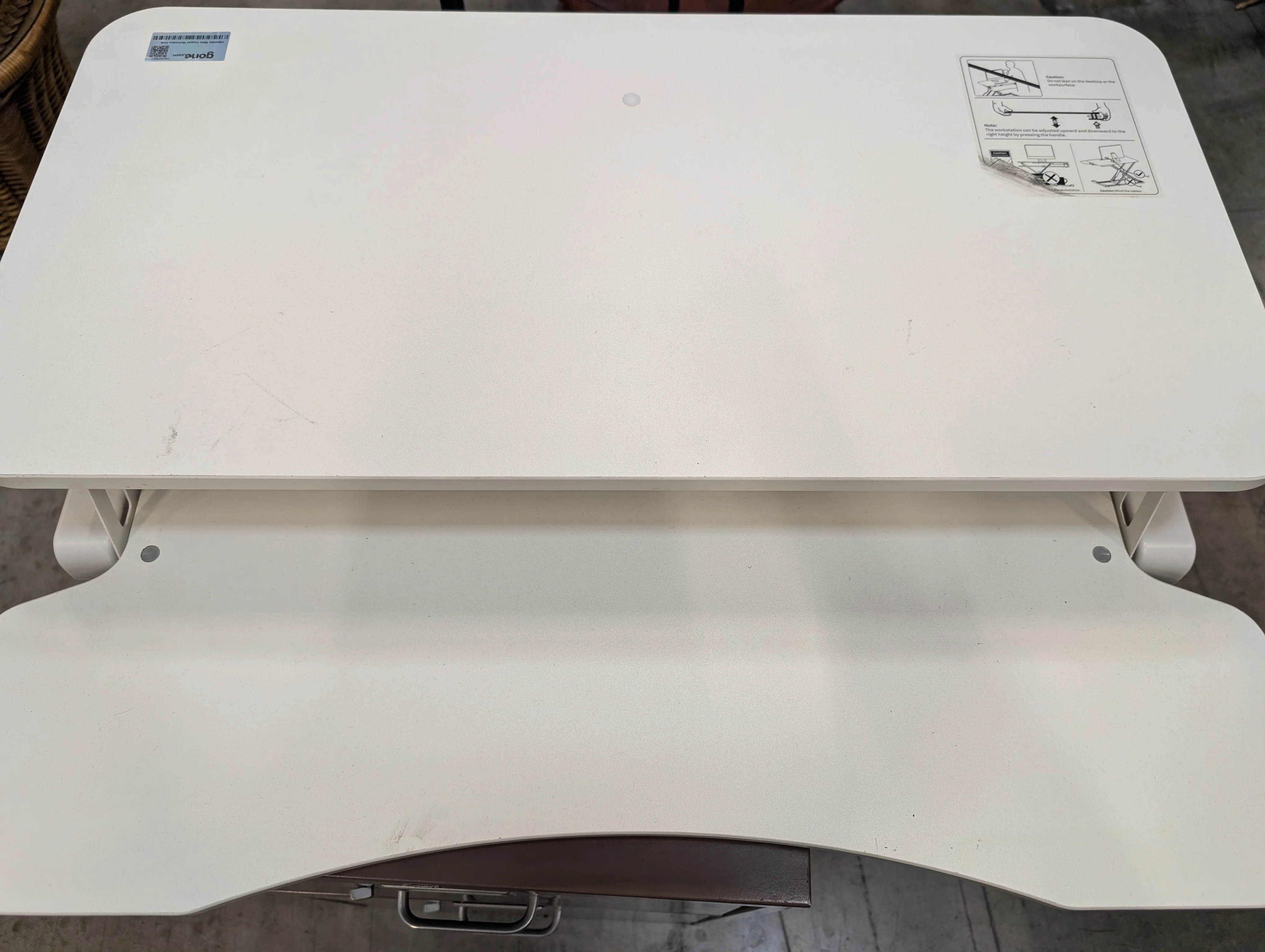Vivo Adjustable White Compact Workstation