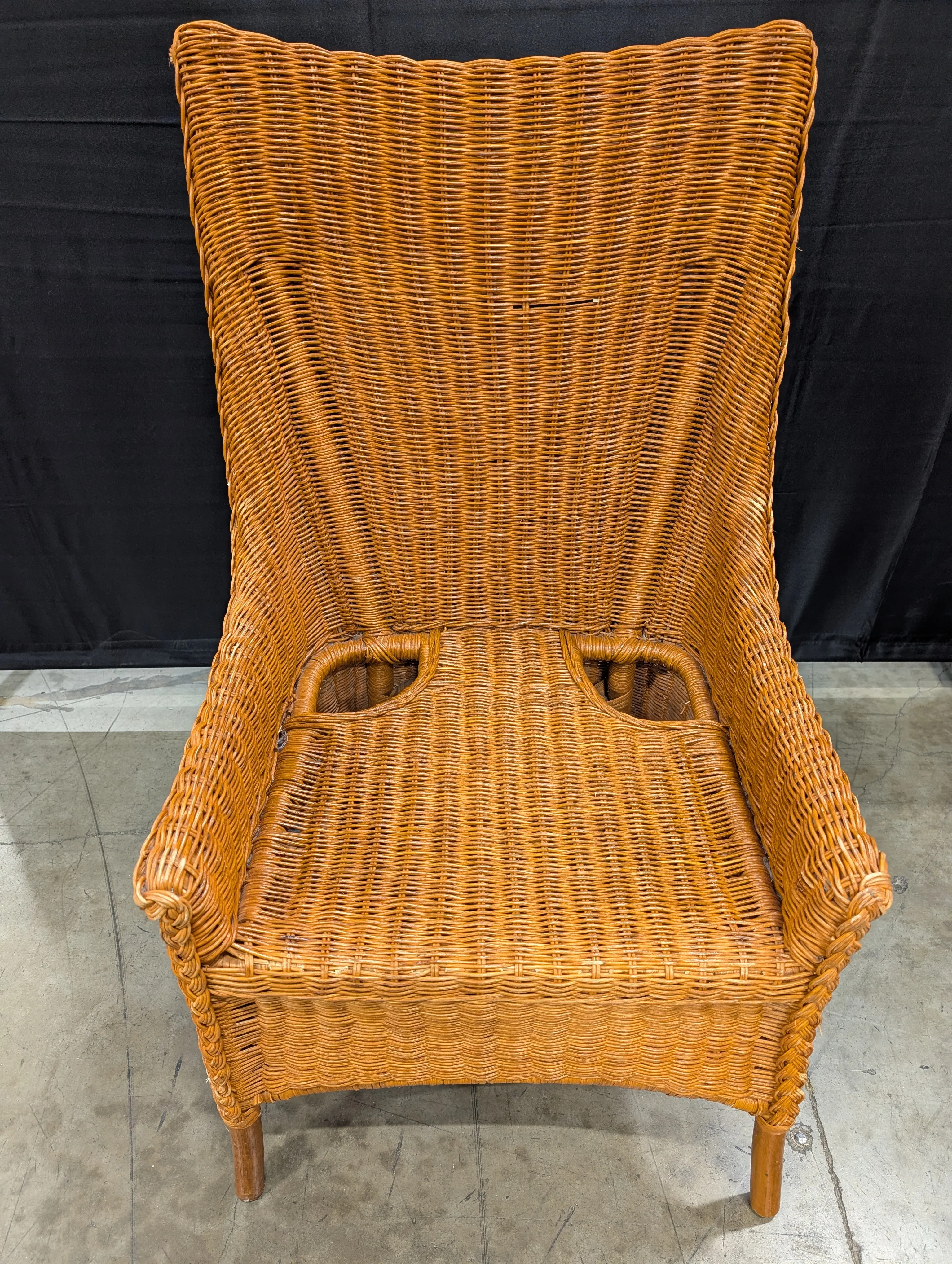 Woven Rattan High-Back Lounge Chair - Image 3
