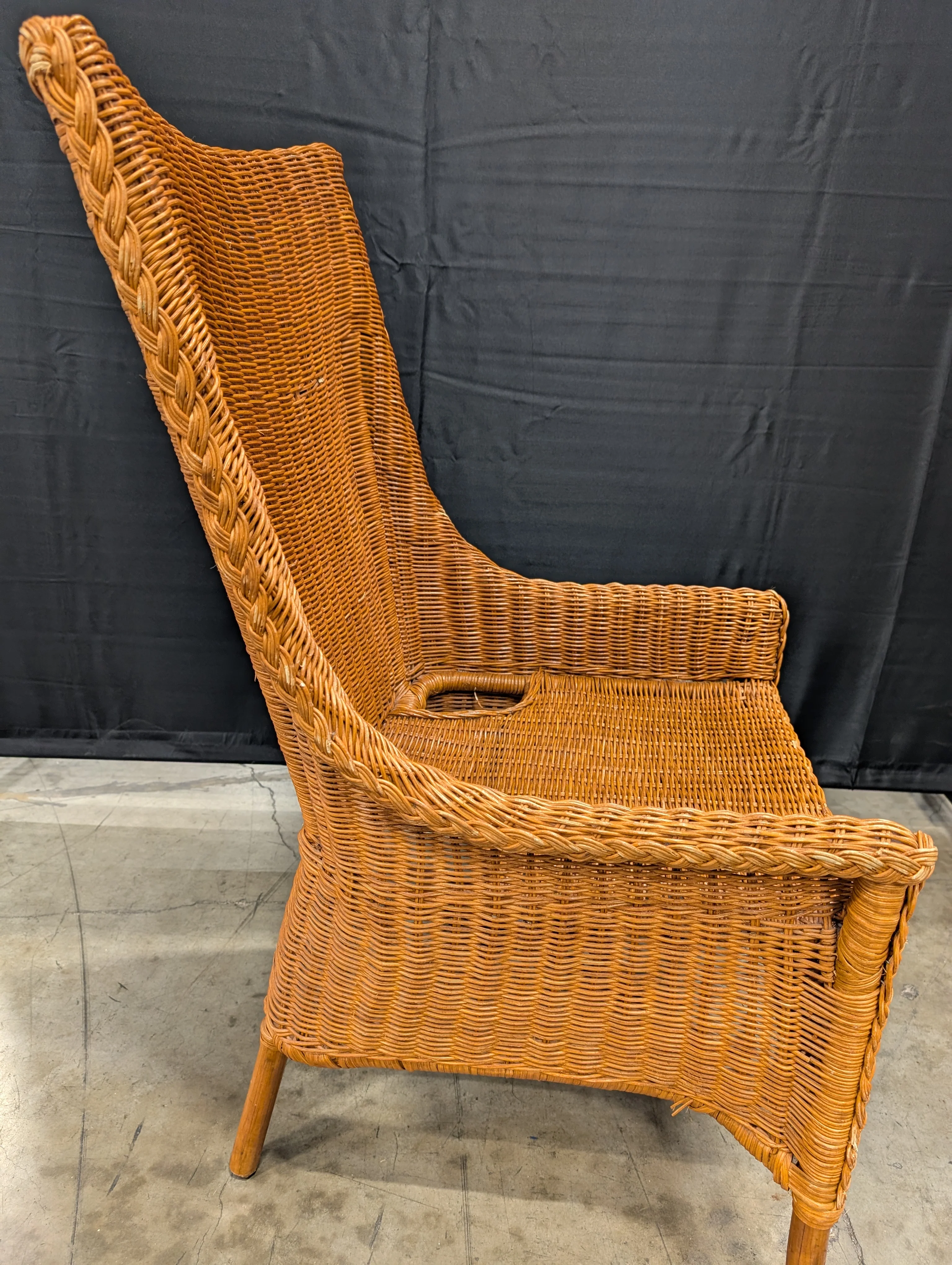 Woven Rattan High-Back Lounge Chair - Image 5