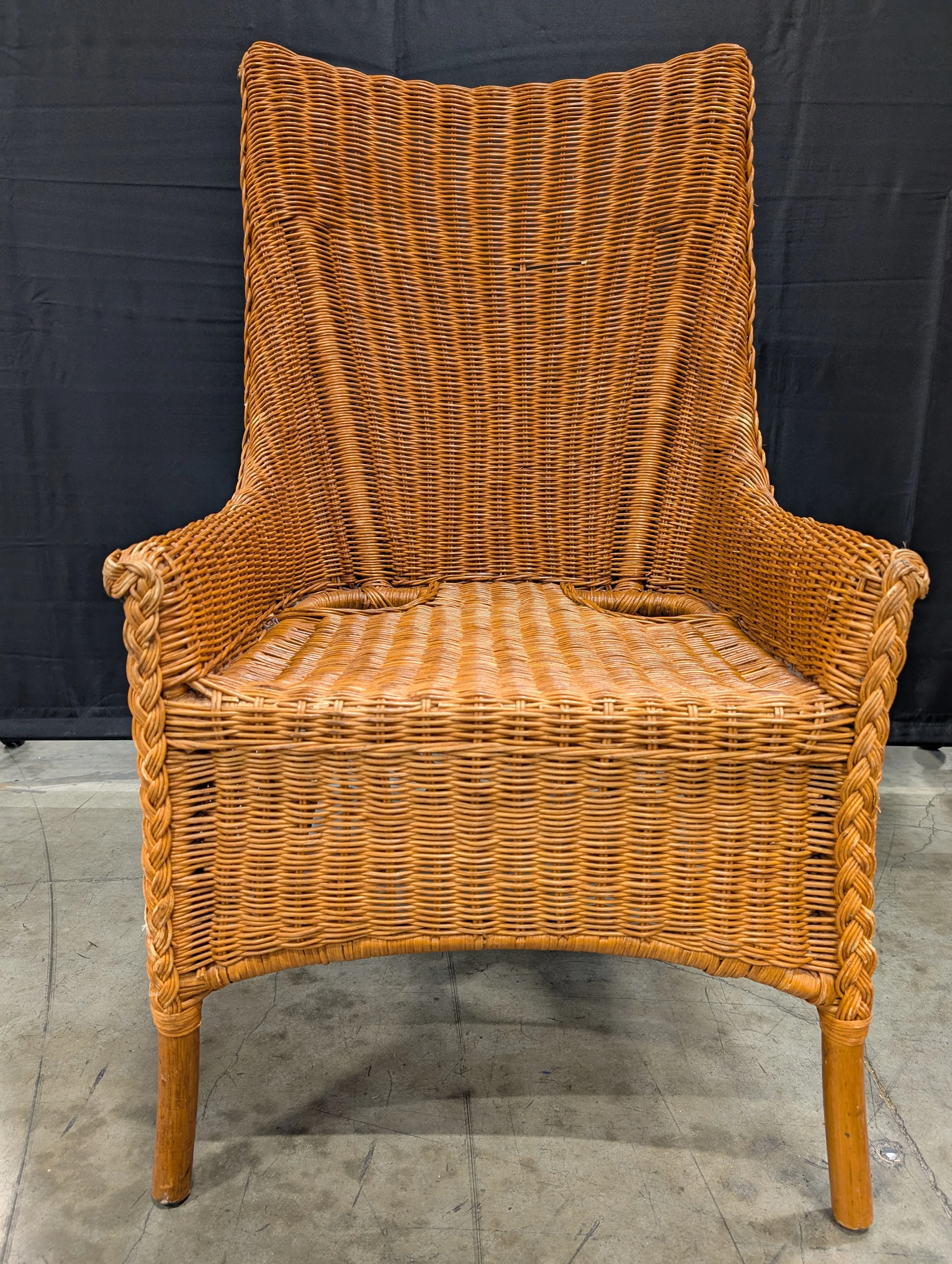Woven Rattan High-Back Lounge Chair - Image 6