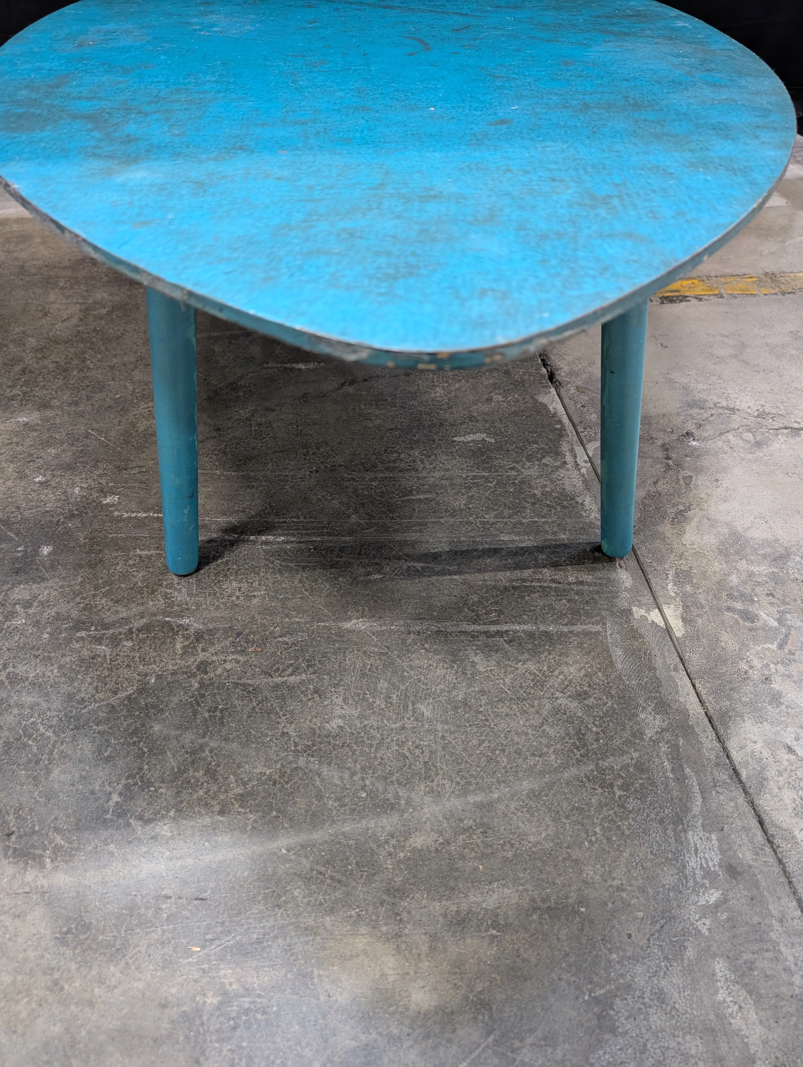 Vibrant Turquoise Irregular Oval Coffee Table - Image 4