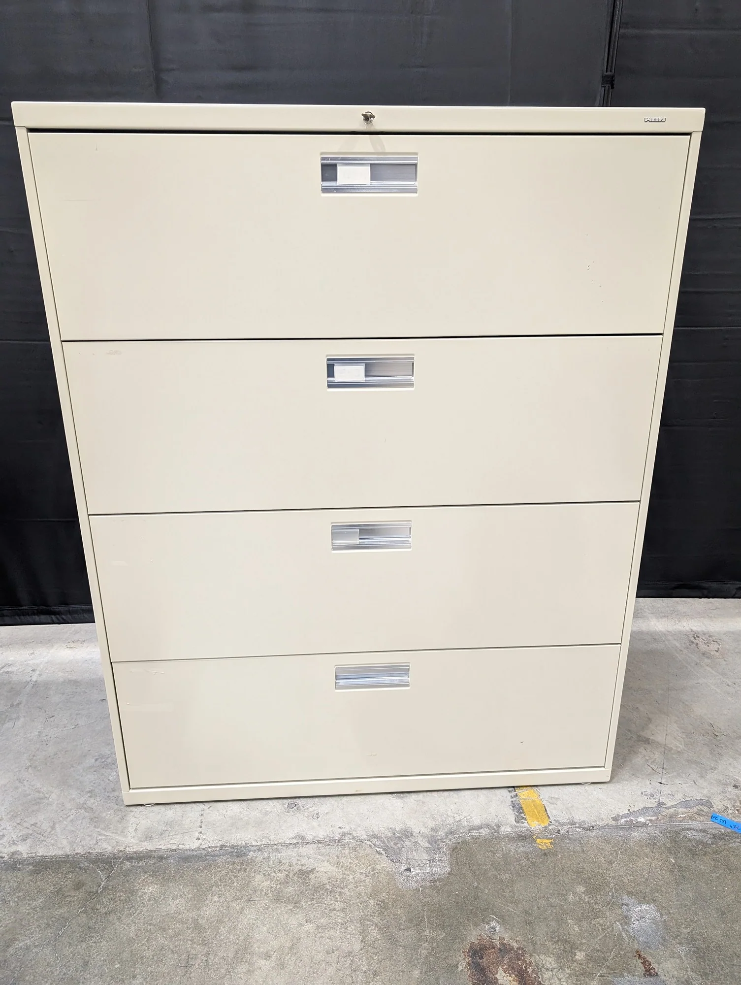 HON Sturdy Beige 4-Drawer Lateral Filing Cabinet