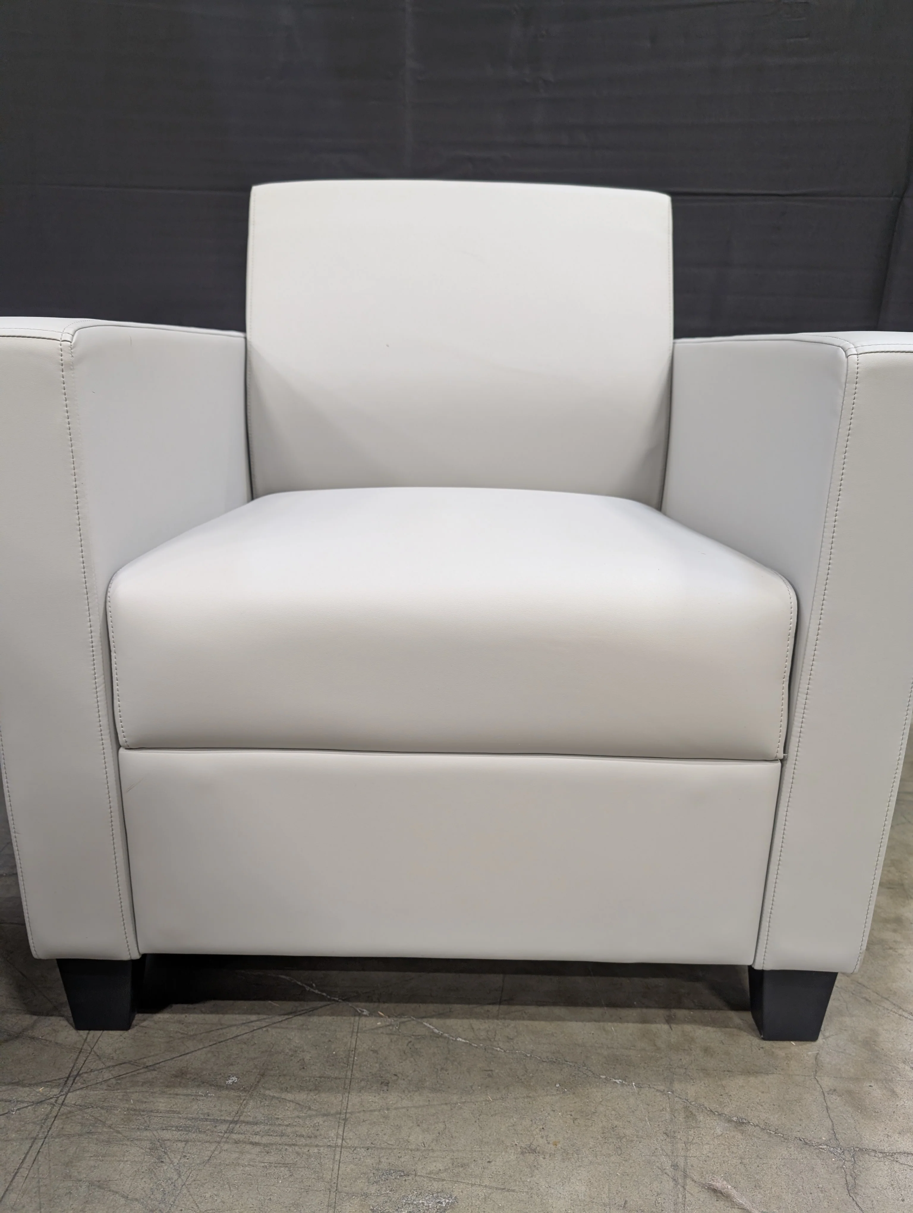 Modern Light Grey Faux Leather Accent Chair
