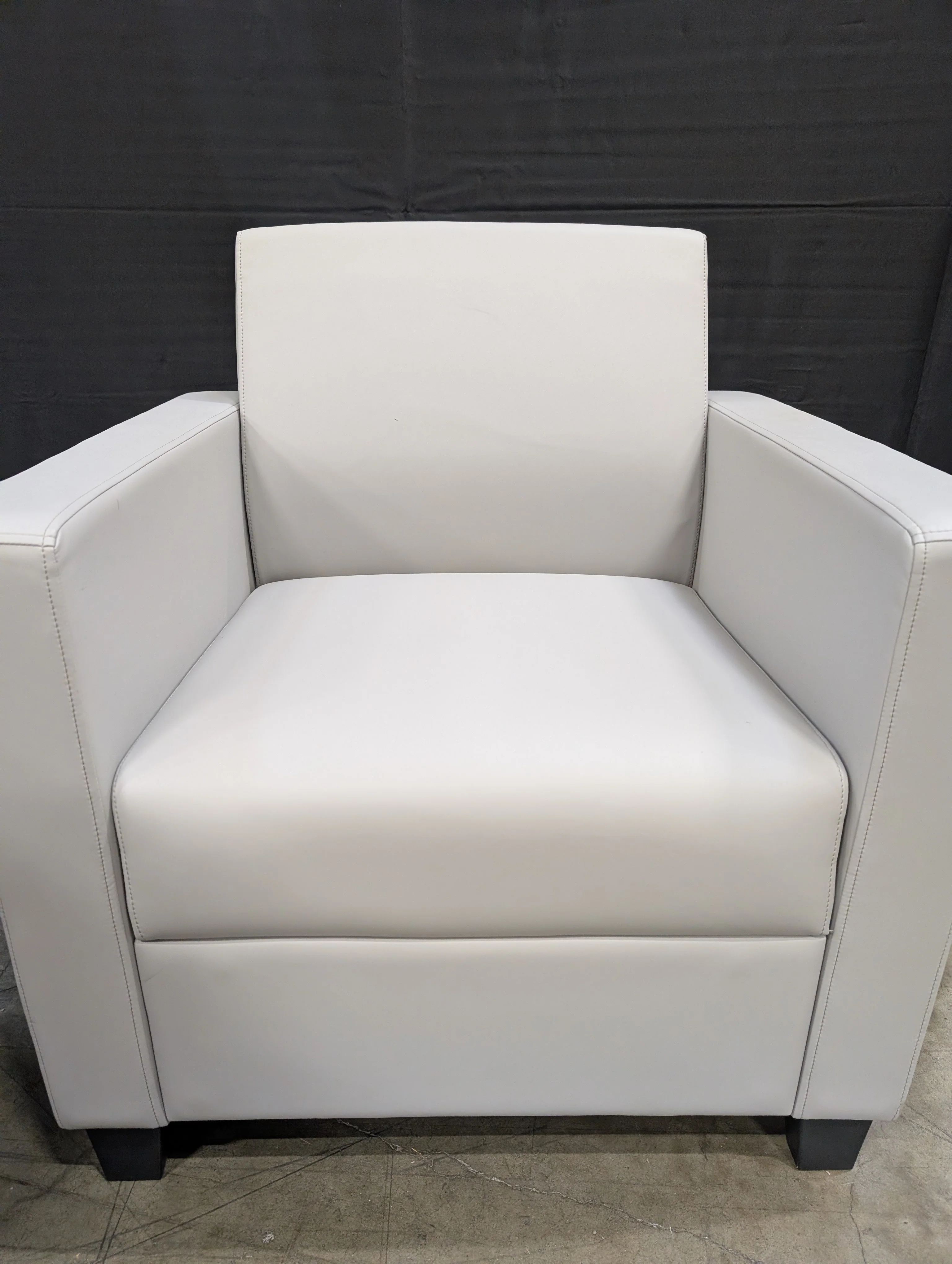 Modern Light Grey Faux Leather Accent Chair - Image 2