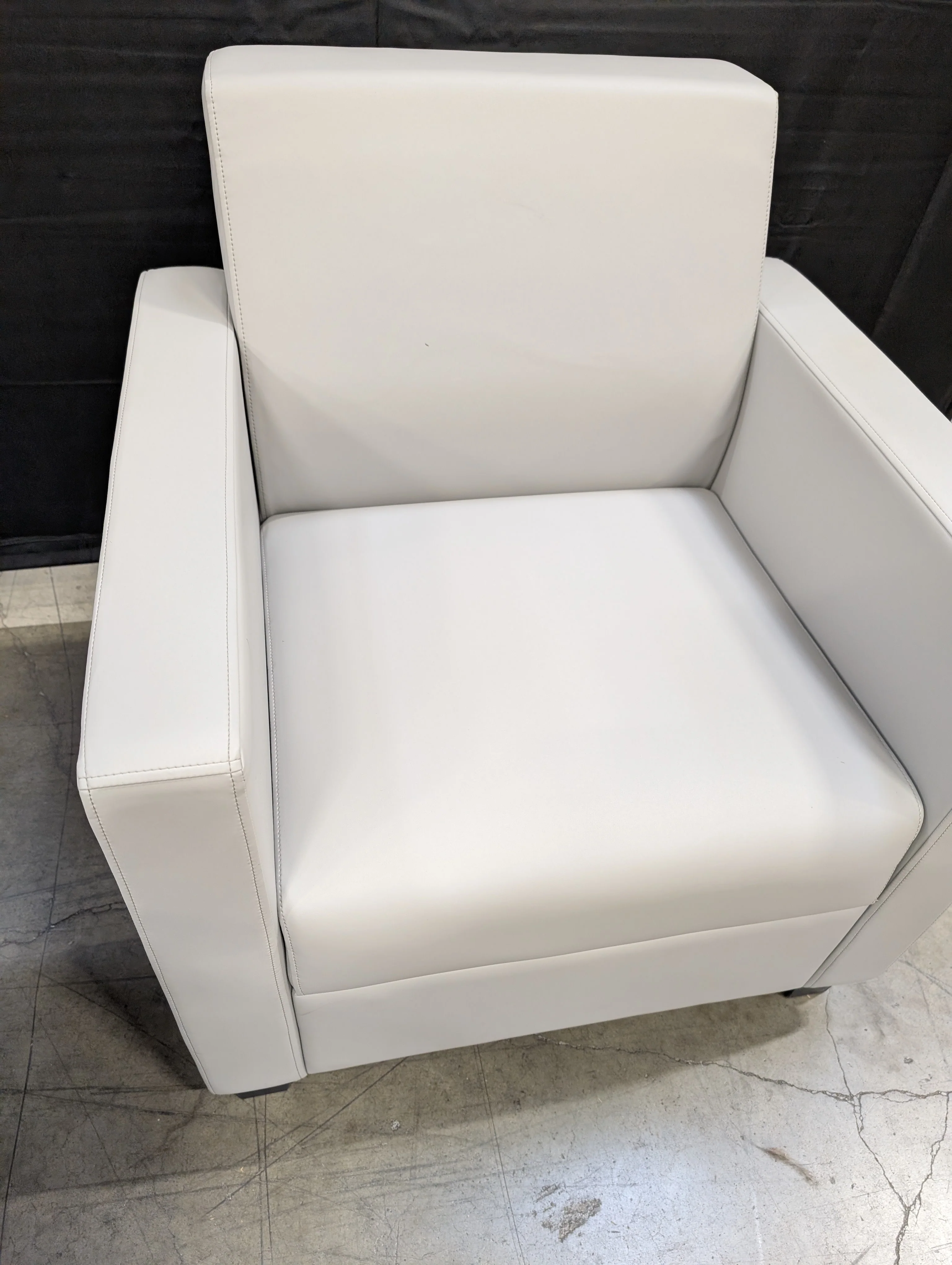 Modern Light Grey Faux Leather Accent Chair - Image 4