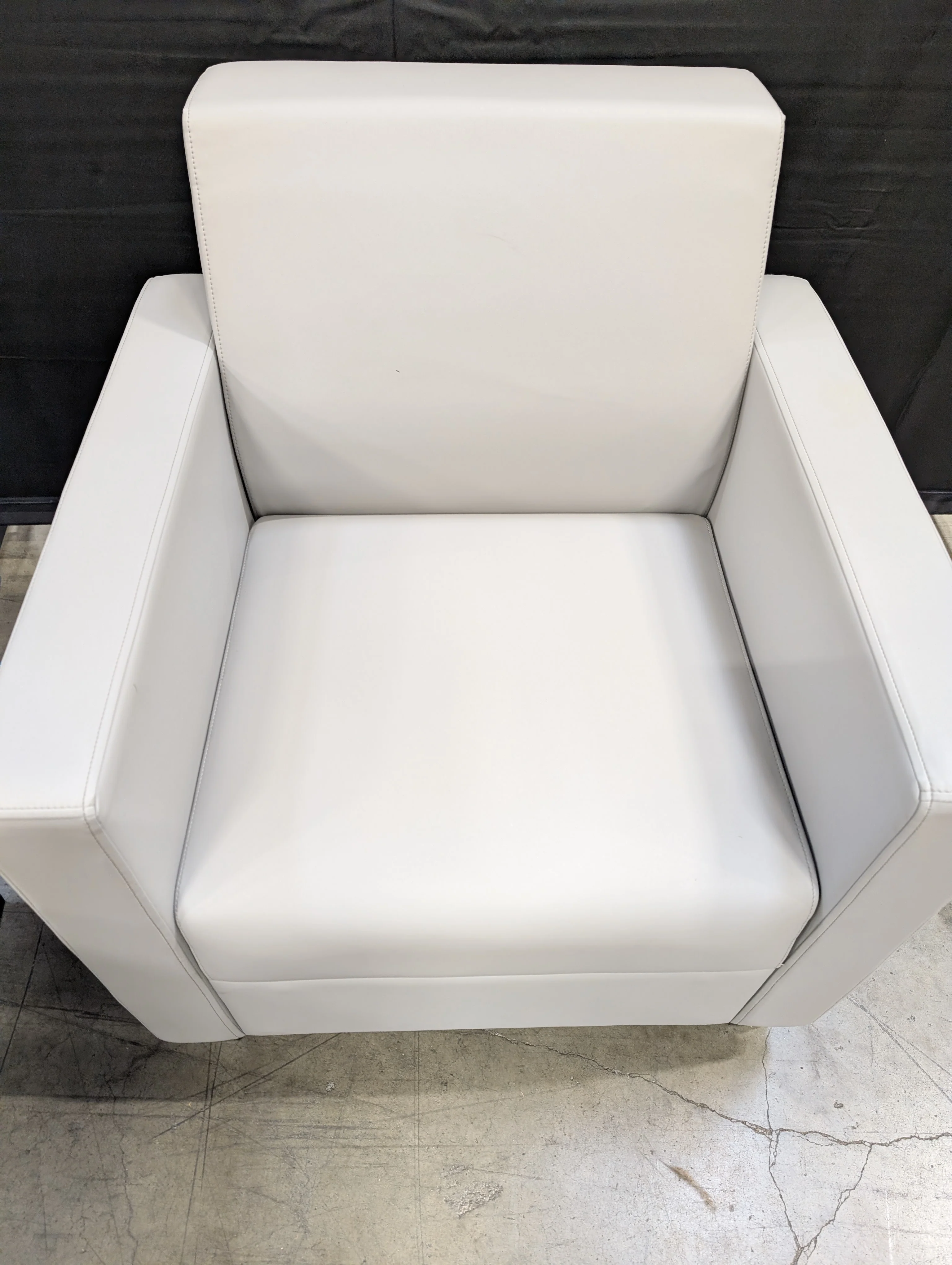 Modern Light Grey Faux Leather Accent Chair - Image 5
