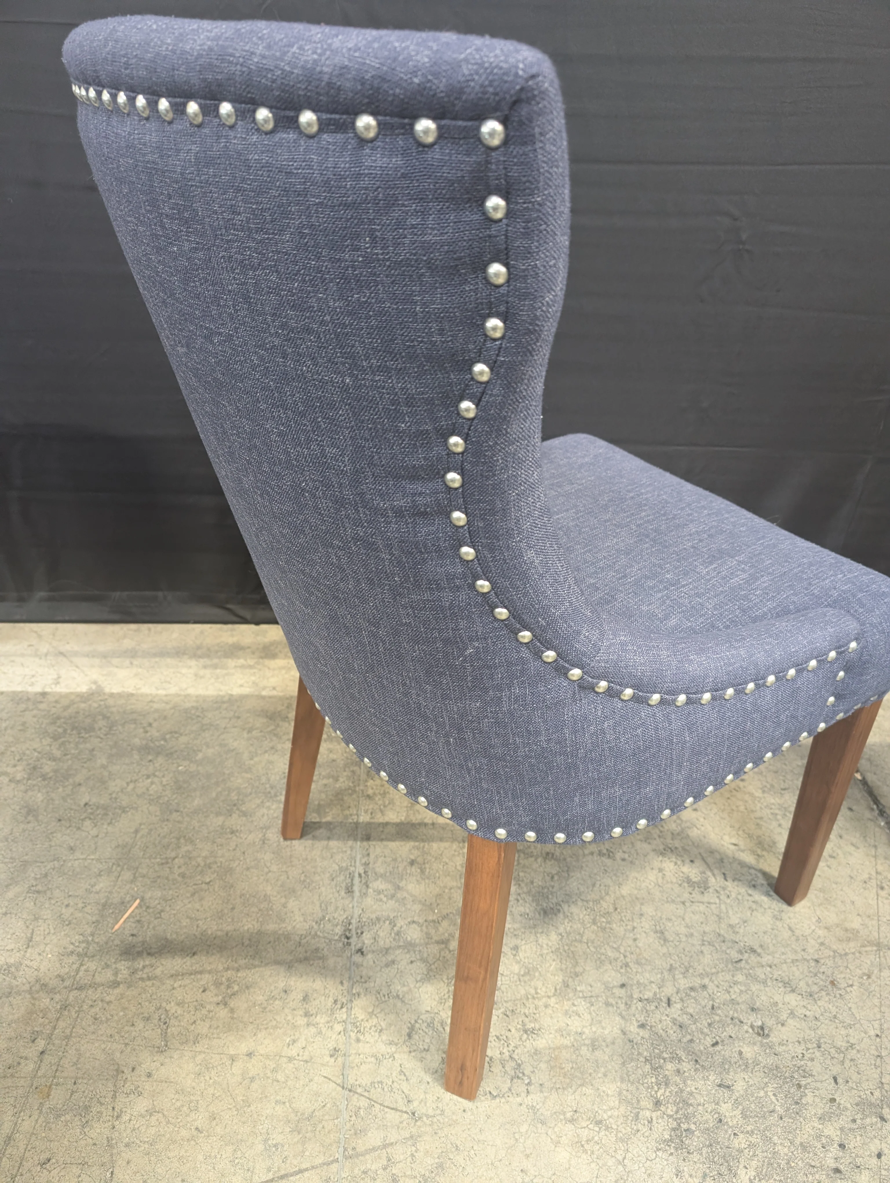 Jonathan Adler Happy Chic Navy Blue High-Back Tufted Accent Chair - Image 3