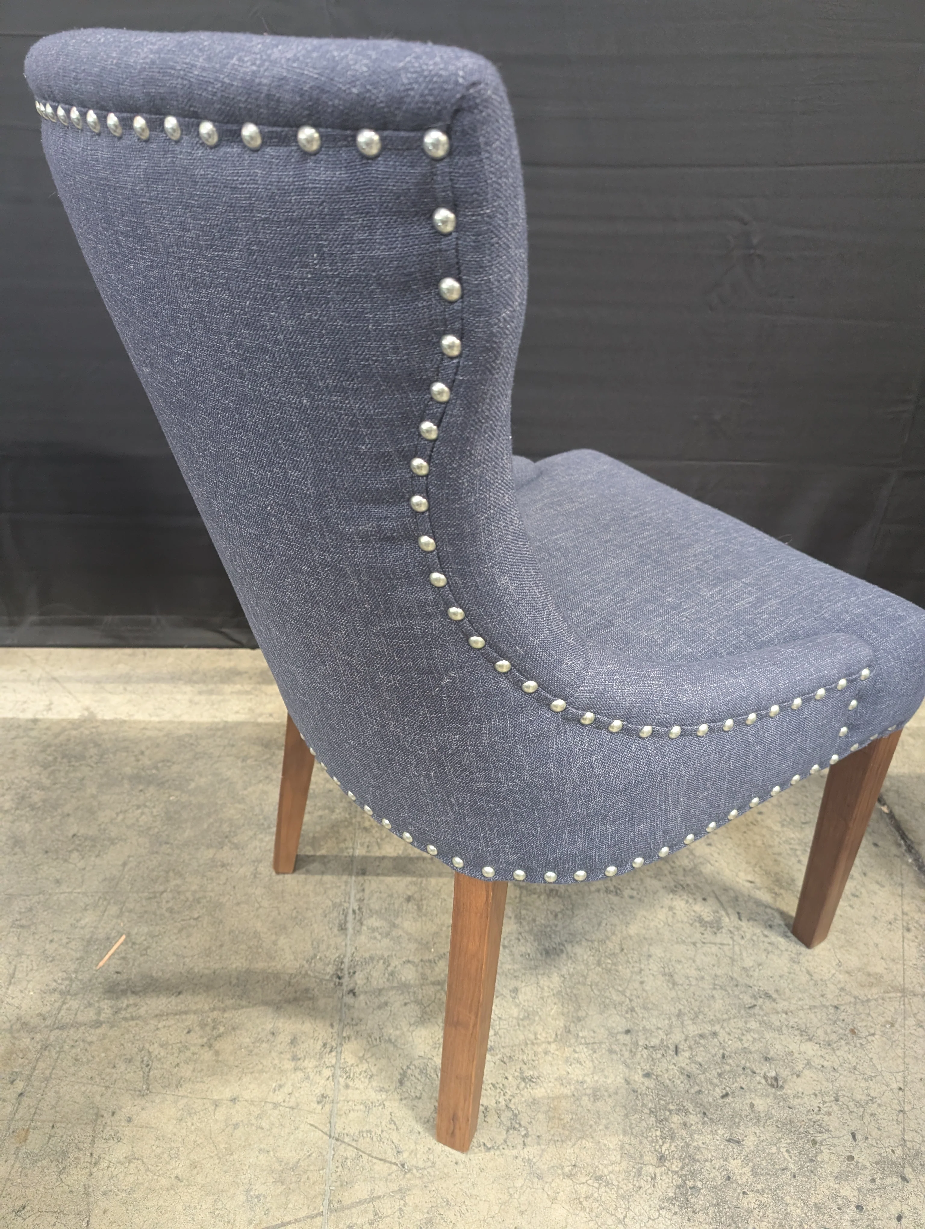 Jonathan Adler Happy Chic Navy Blue High-Back Tufted Accent Chair - Image 4
