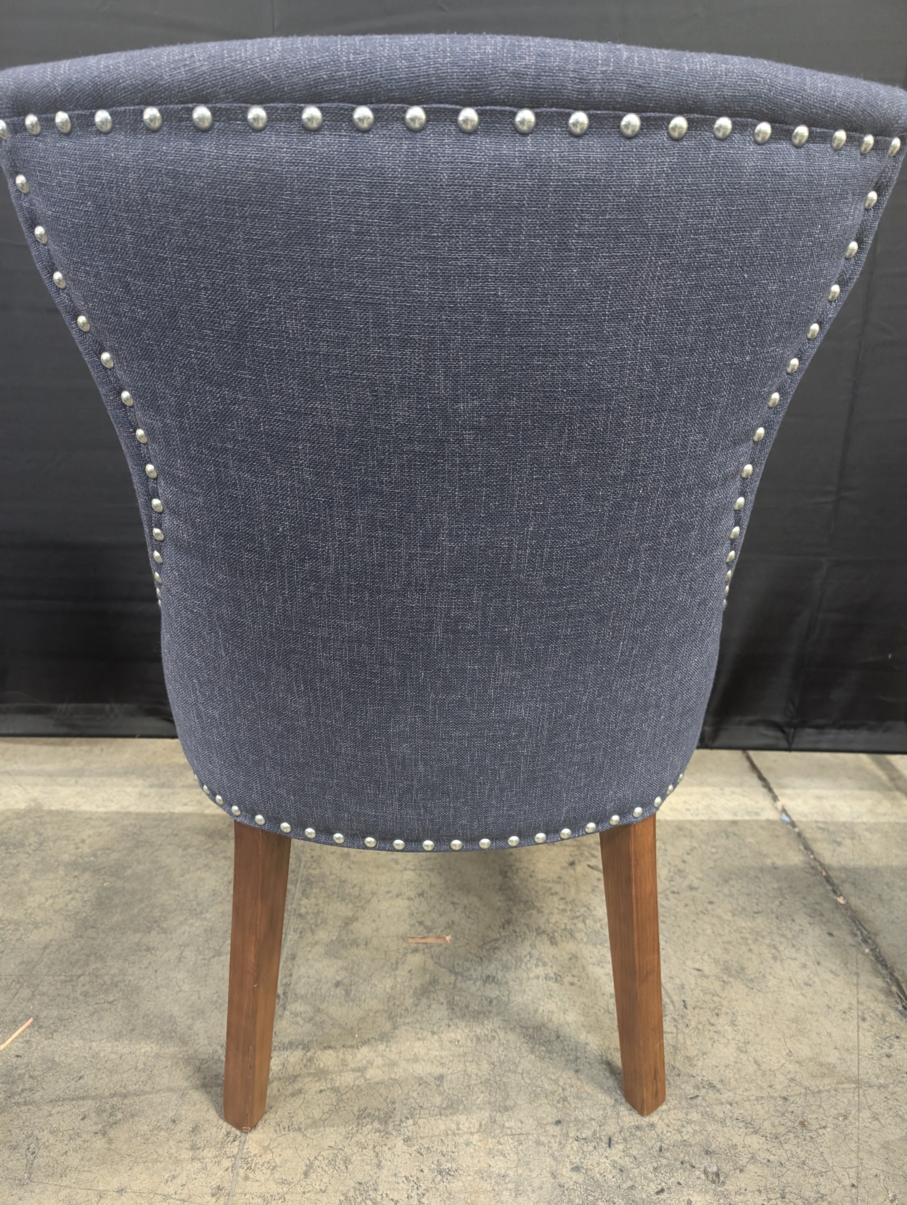 Jonathan Adler Happy Chic Navy Blue High-Back Tufted Accent Chair - Image 5