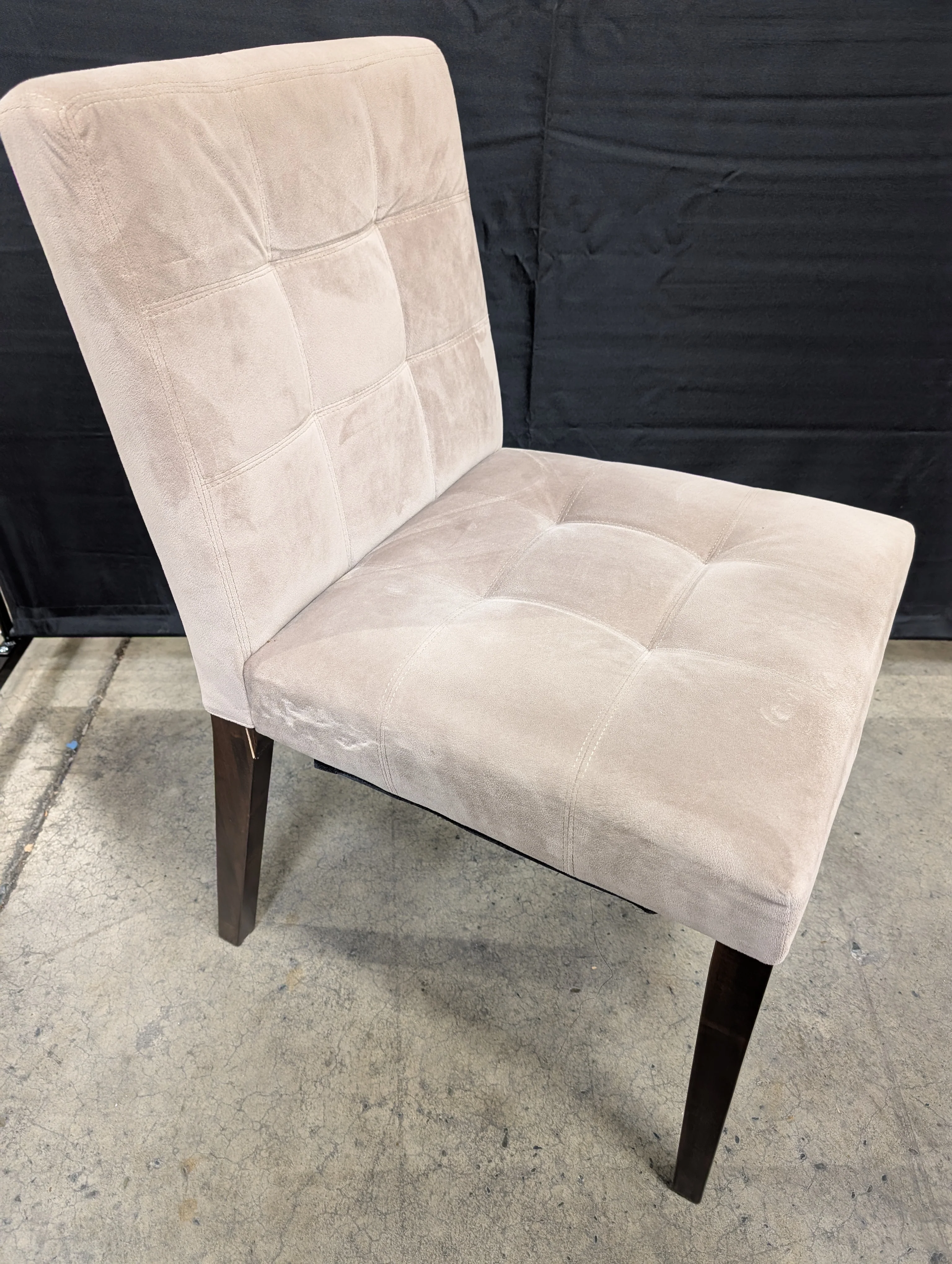 Tufted Grey West Elm Dining Chair - Image 2