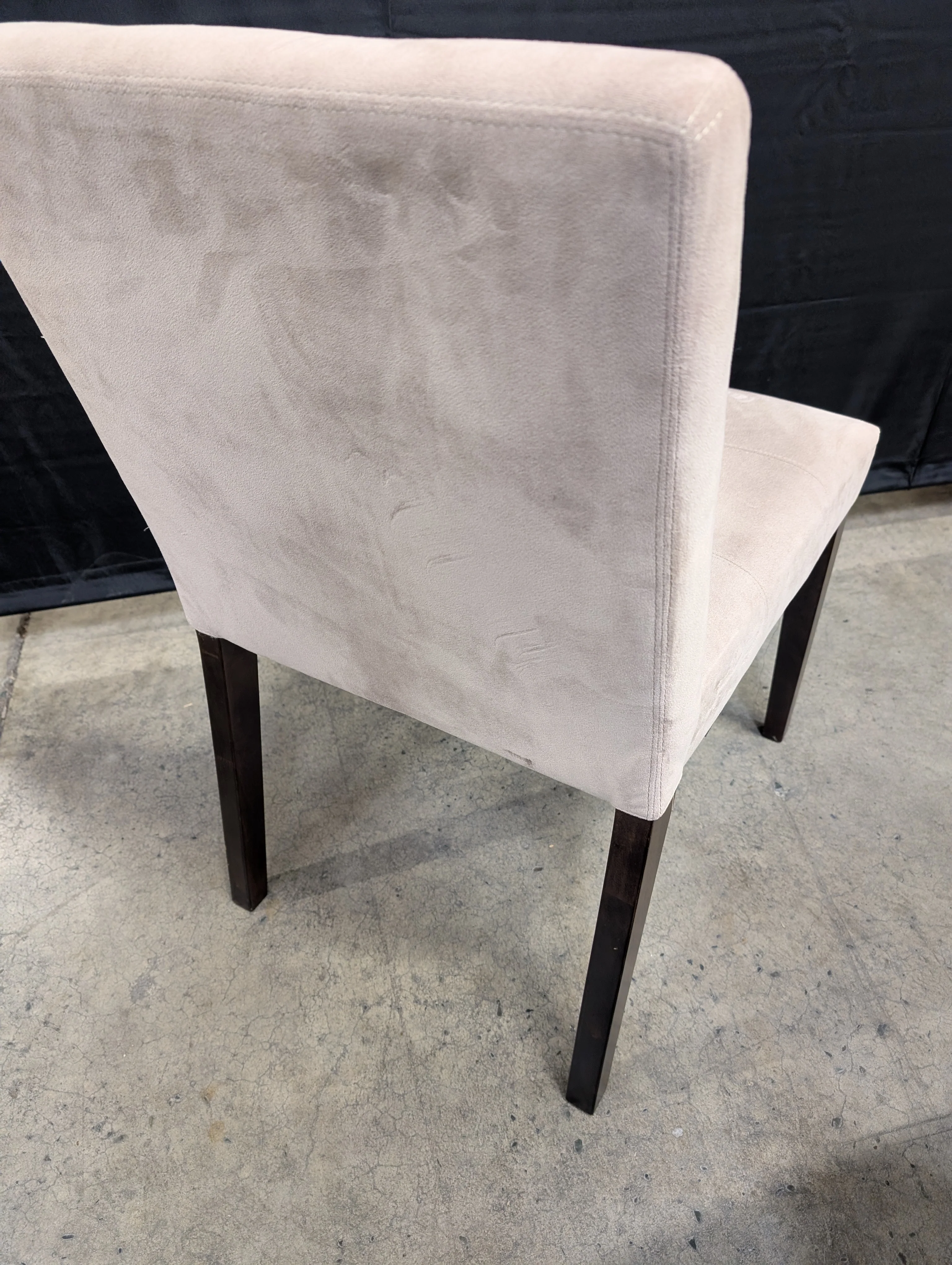 Tufted Grey West Elm Dining Chair - Image 3
