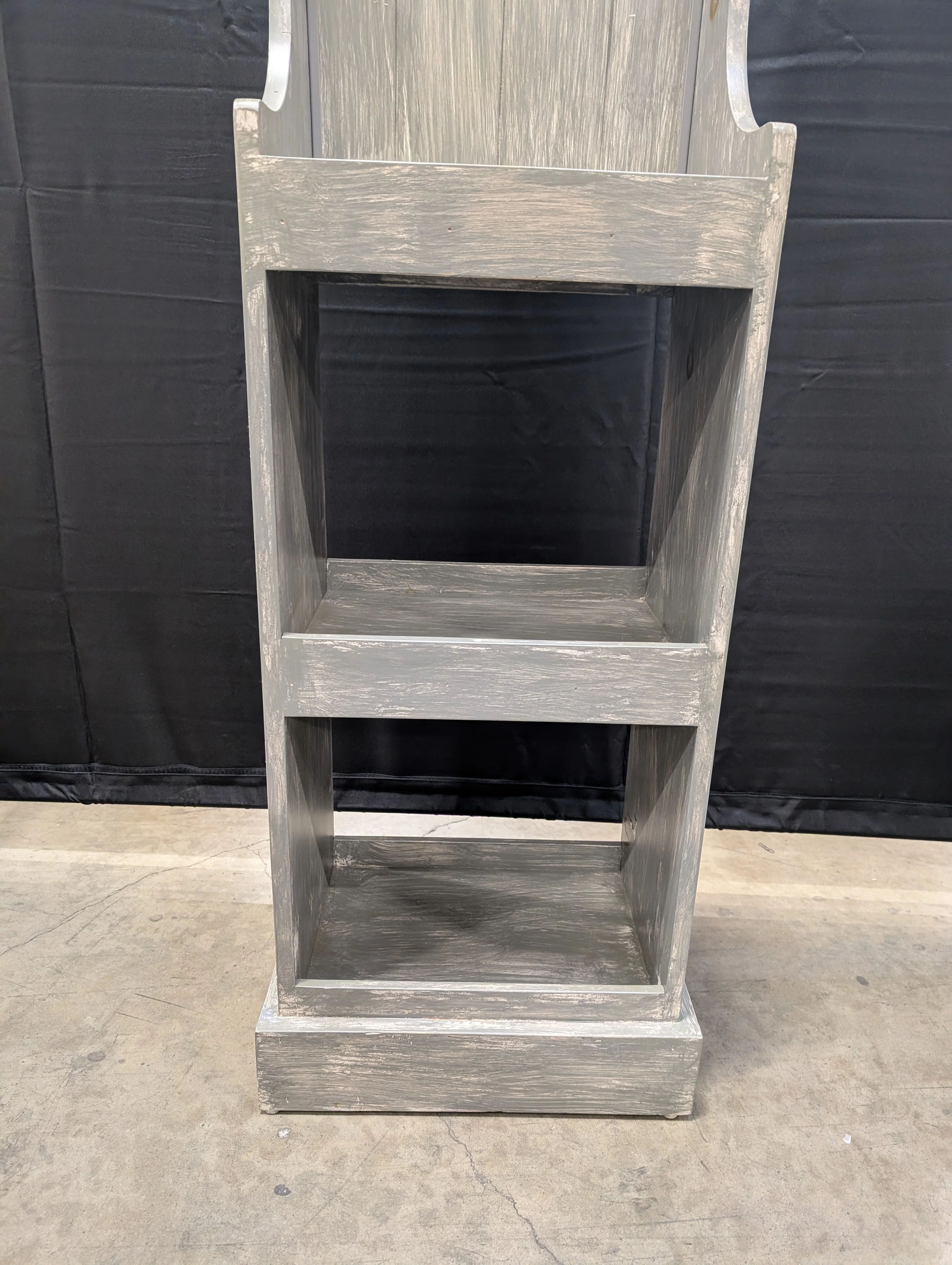 Dr. McGillicuddy's Rustic Distressed Wood Display Shelf Unit - Image 2