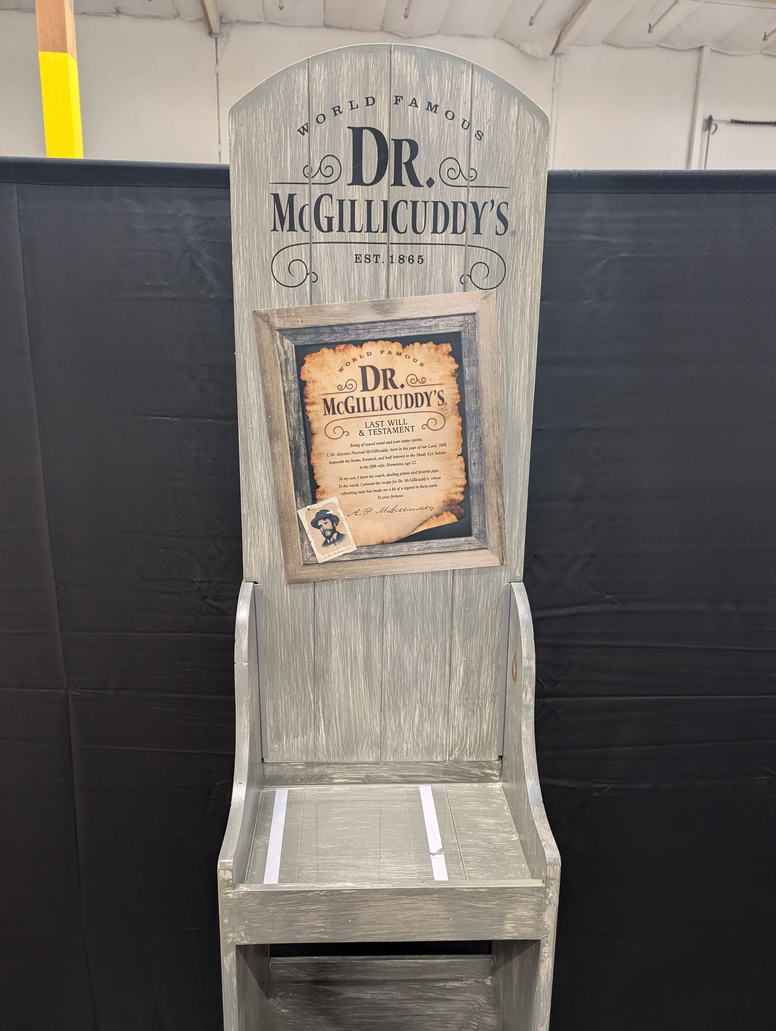 Dr. McGillicuddy's Rustic Distressed Wood Display Shelf Unit - Image 4