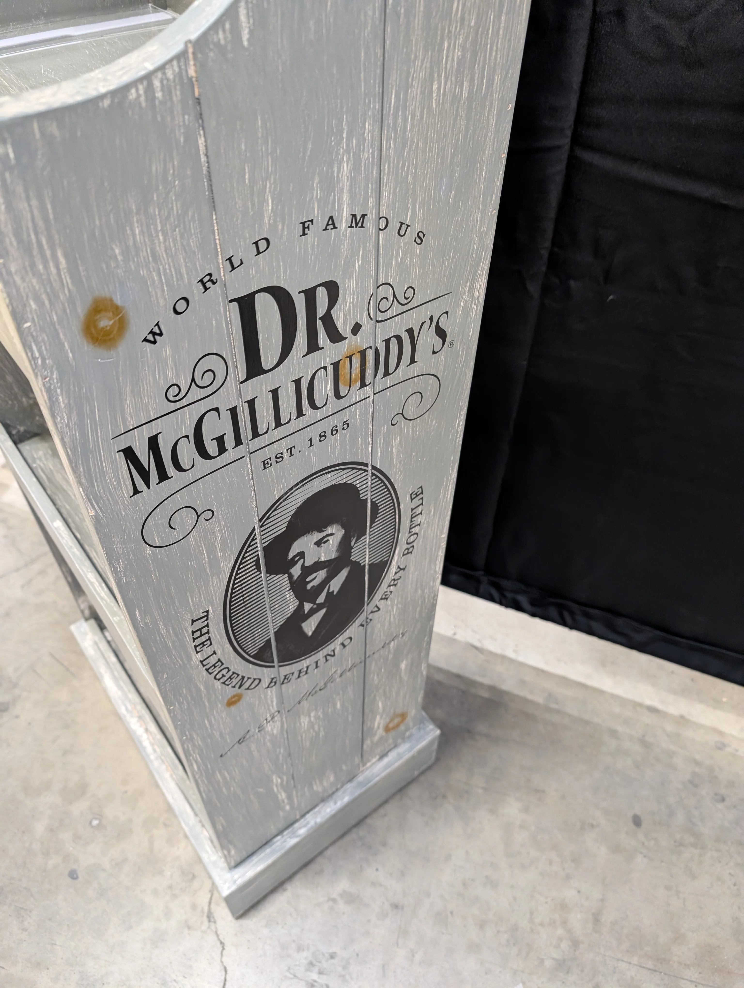 Dr. McGillicuddy's Rustic Distressed Wood Display Shelf Unit - Image 5