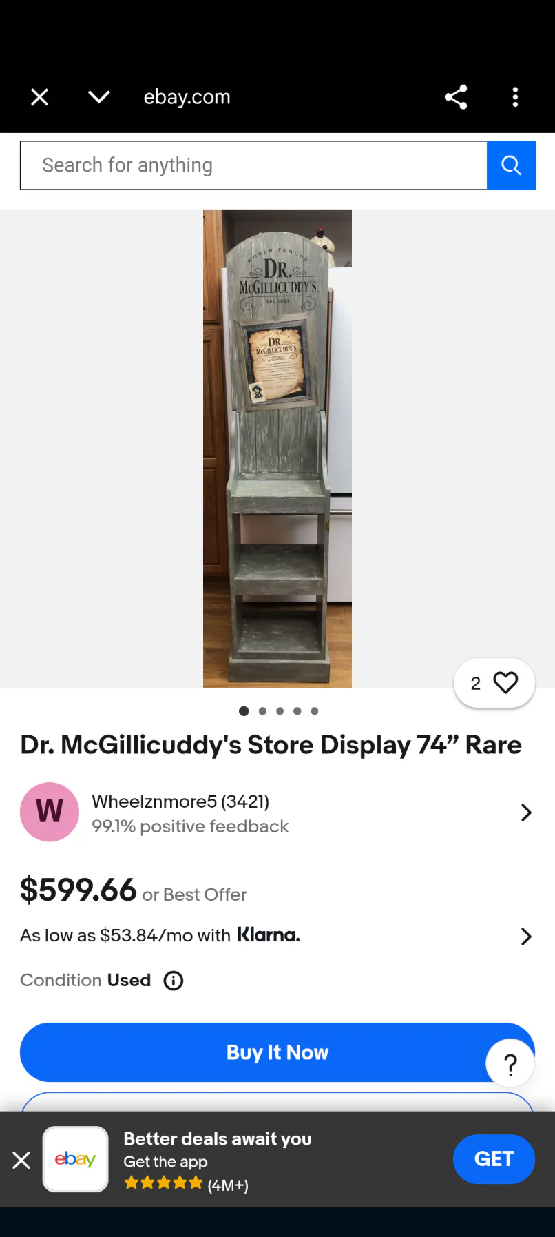 Dr. McGillicuddy's Rustic Distressed Wood Display Shelf Unit - Image 6