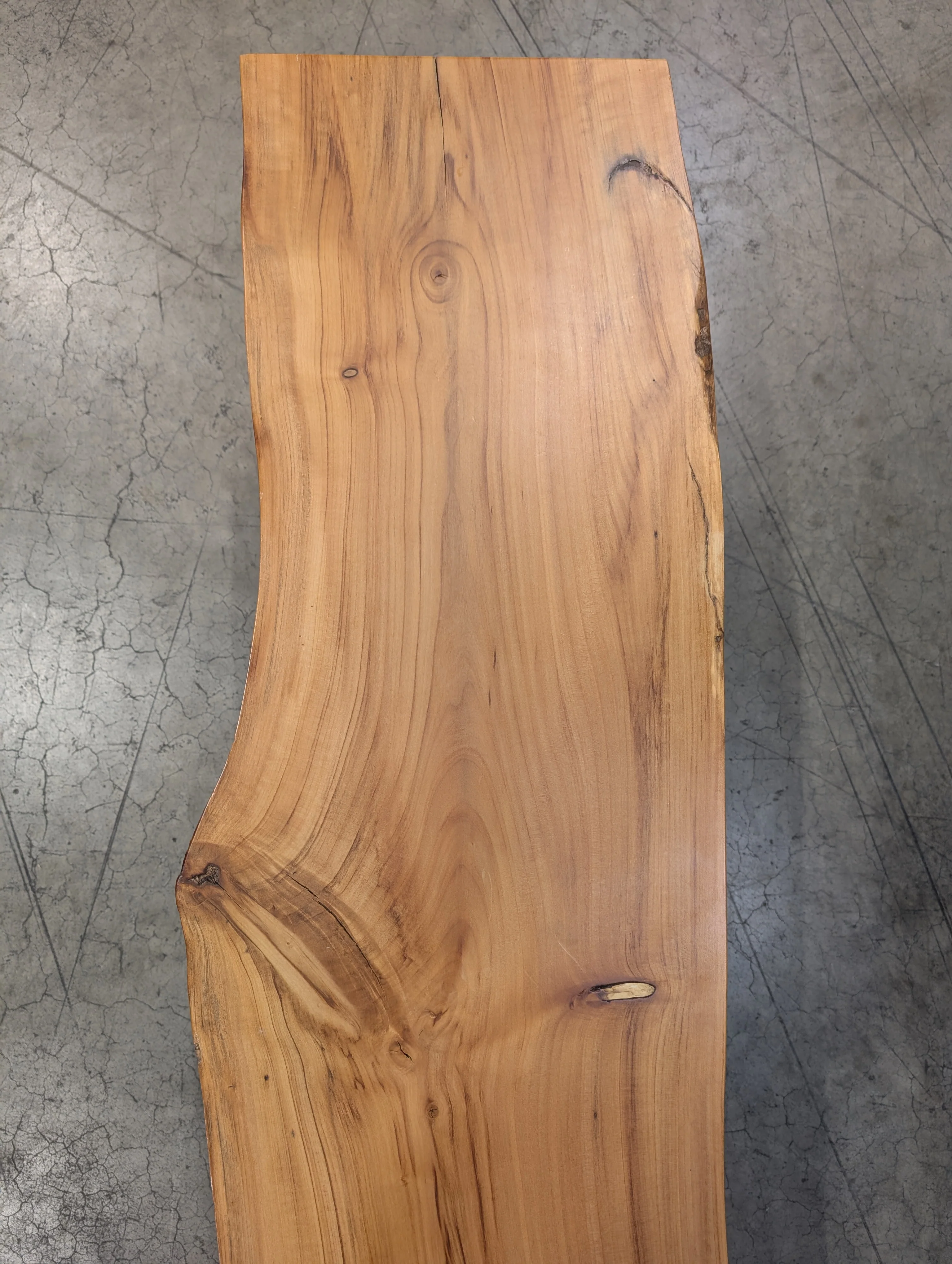 Rustic Live Edge Wood Slab Bench with Hairpin Legs - Image 3