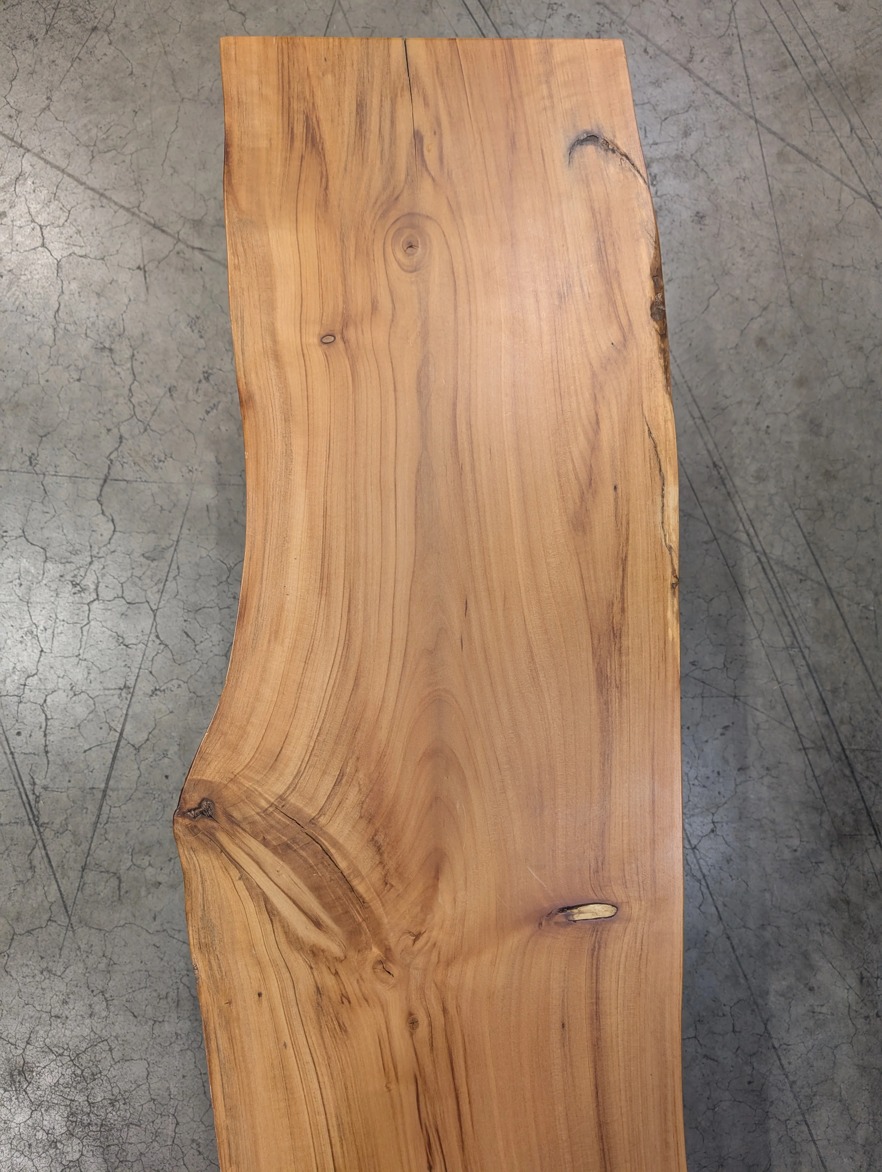 Rustic Live Edge Wood Slab Bench with Hairpin Legs - Image 4