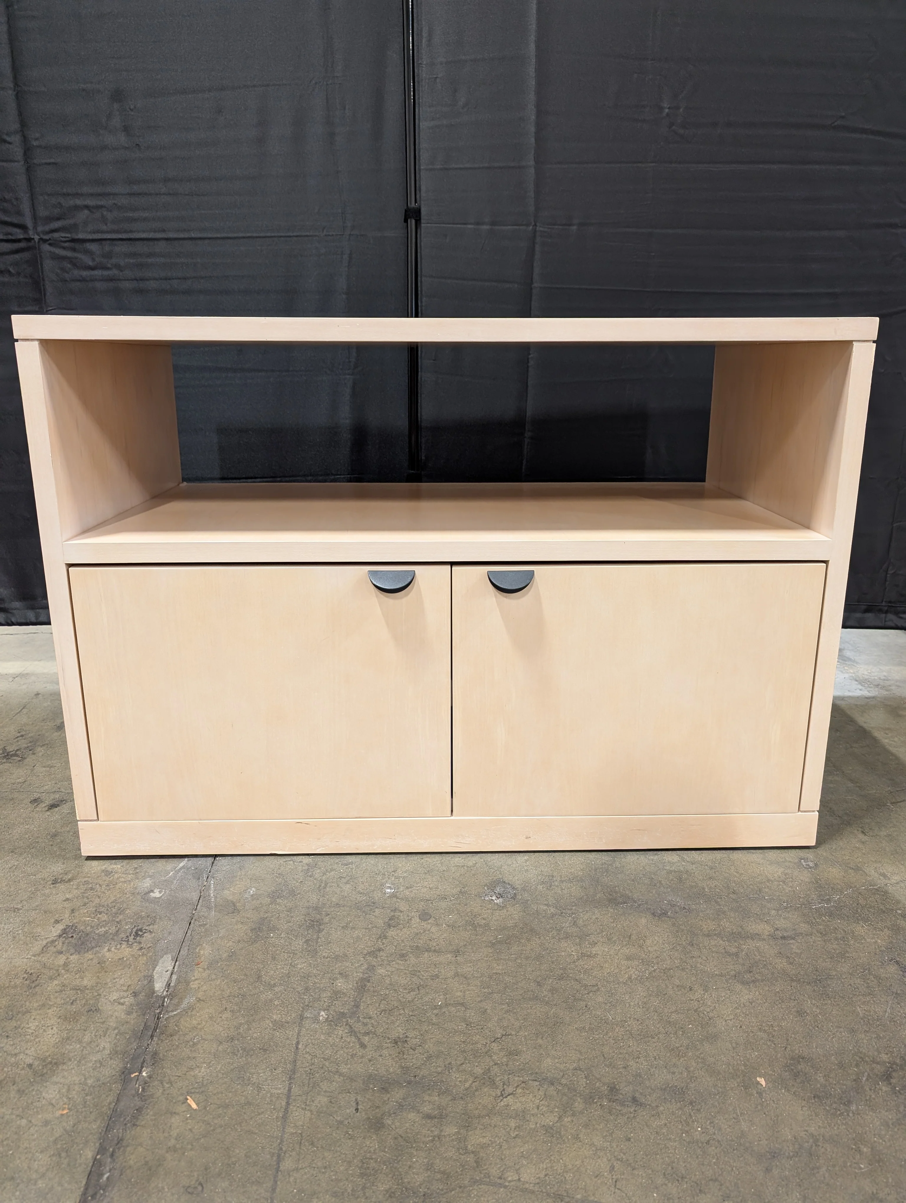 Versatile Light Wood Storage Cabinet with Open Shelf - Image 2