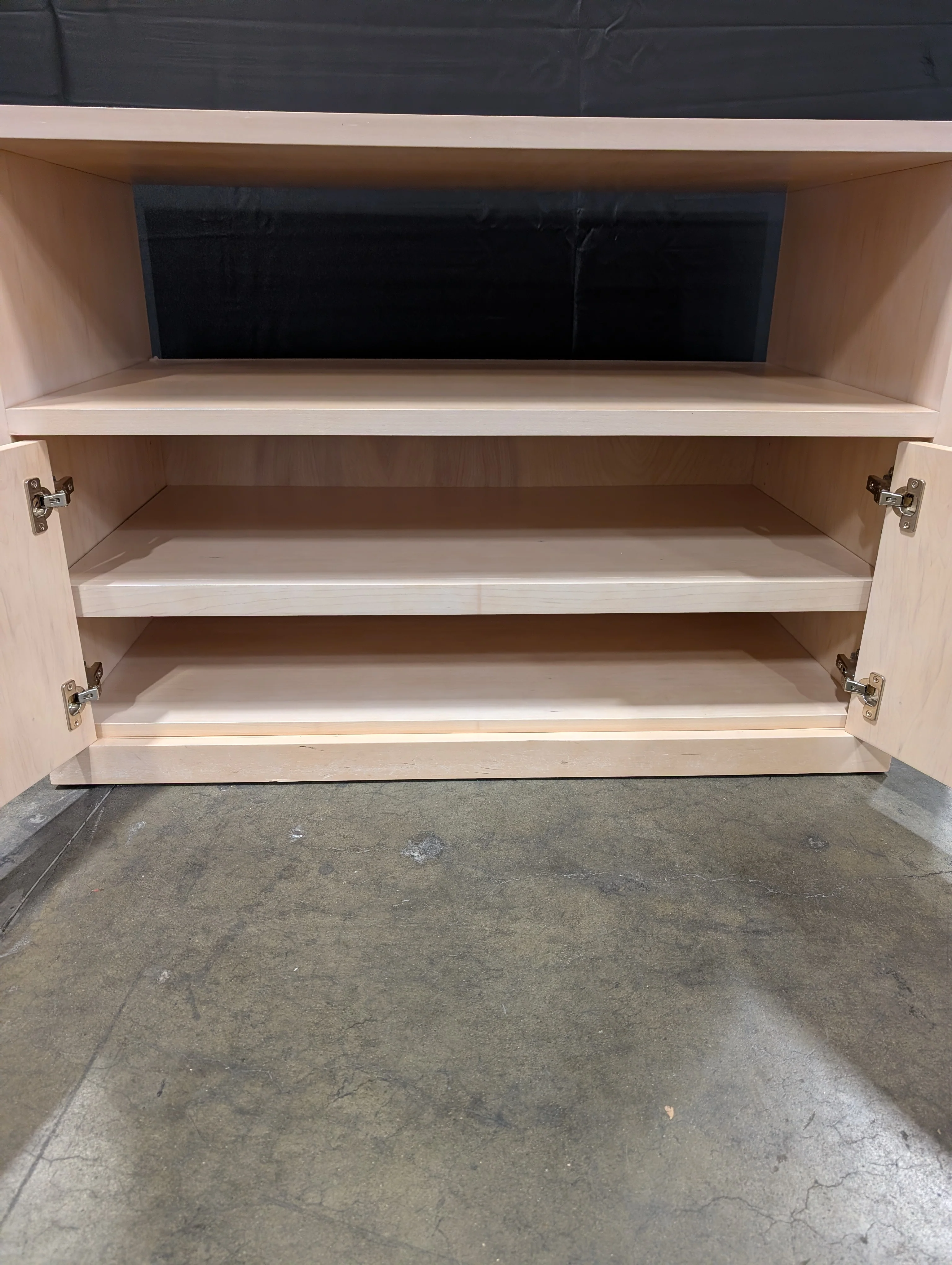 Versatile Light Wood Storage Cabinet with Open Shelf - Image 3