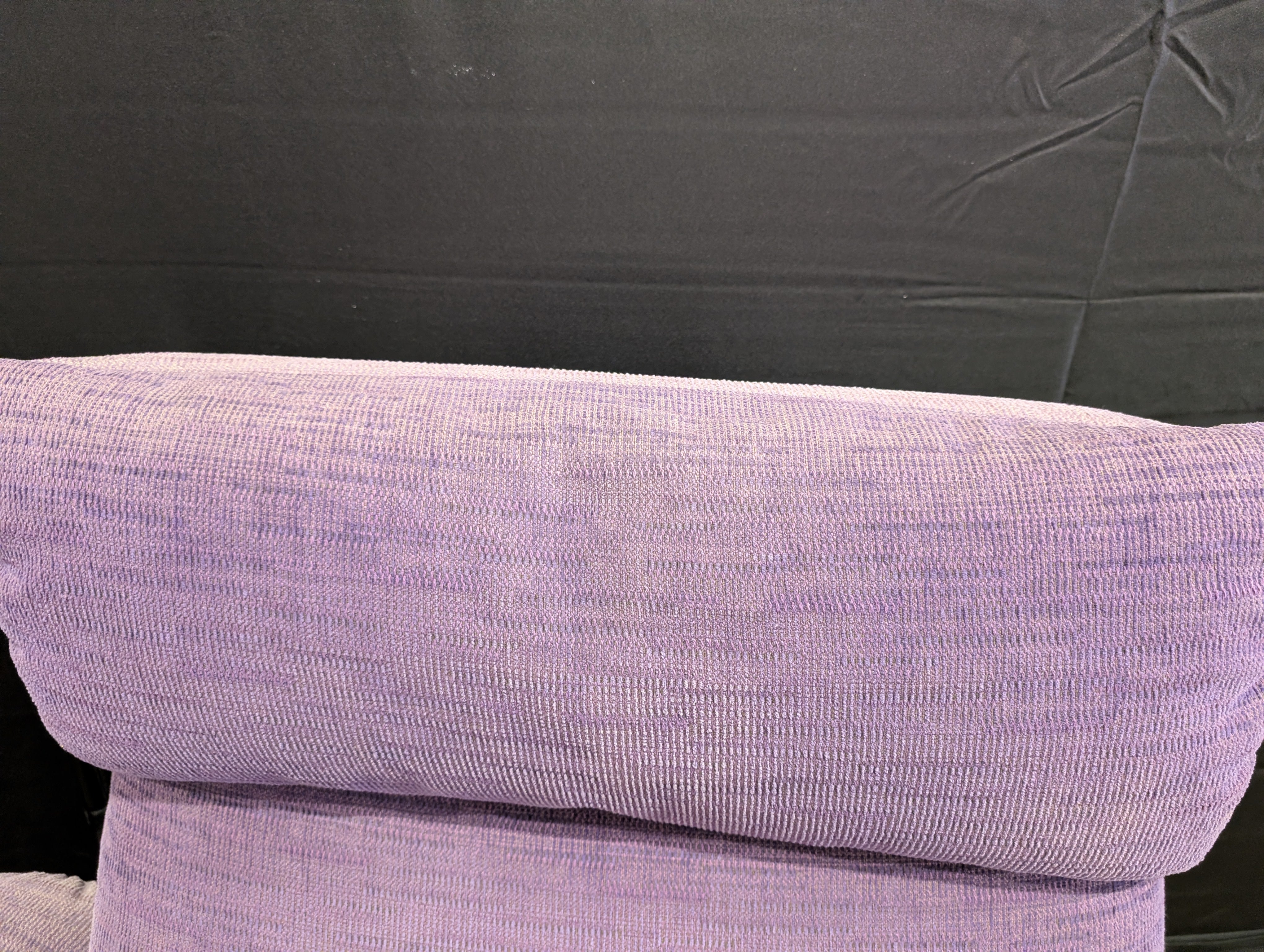Used Purple Fabric Armchair with Matching Ottomans - Image 5