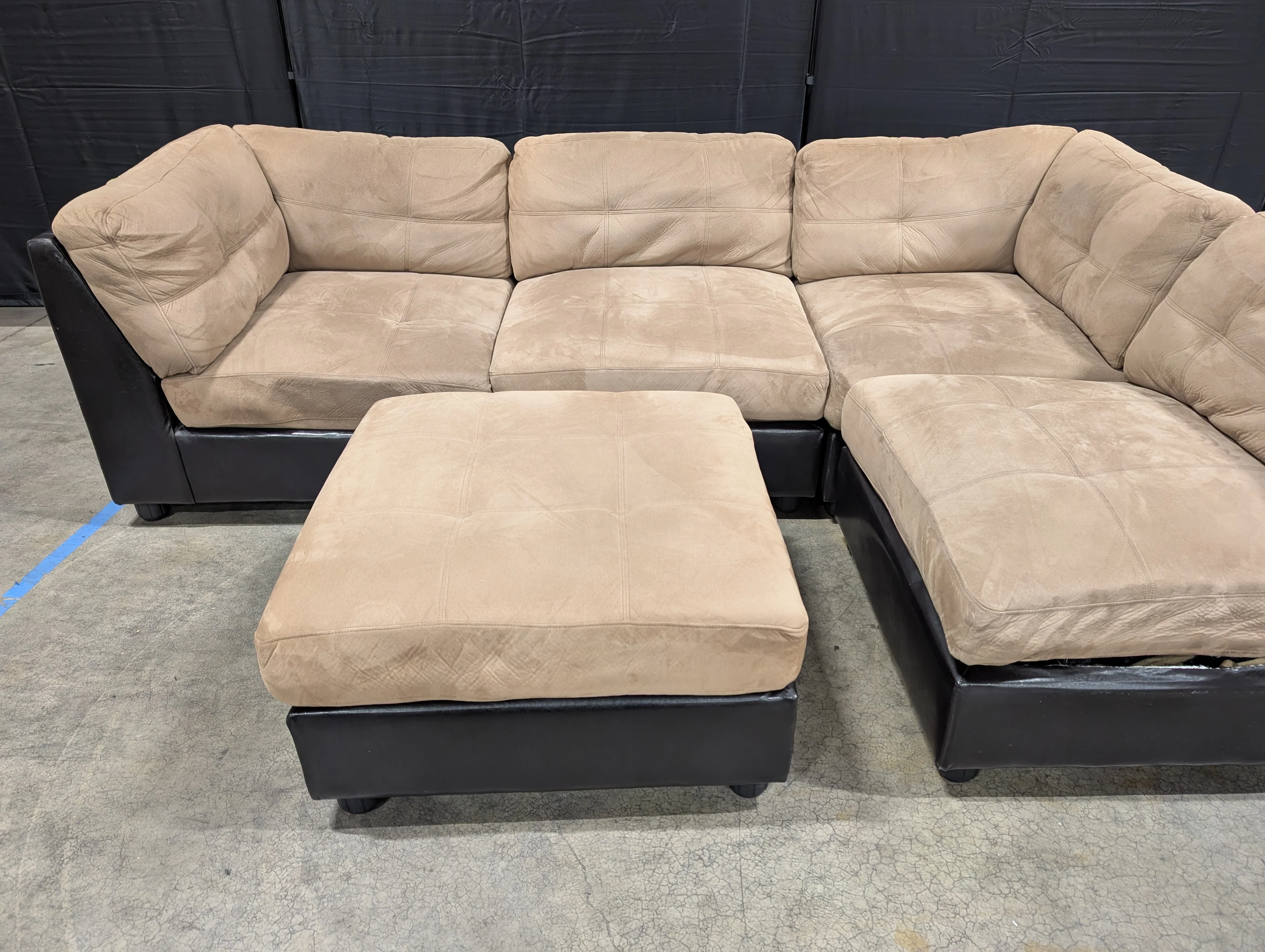 Two-Tone Modular Sofa Sectional Pieces