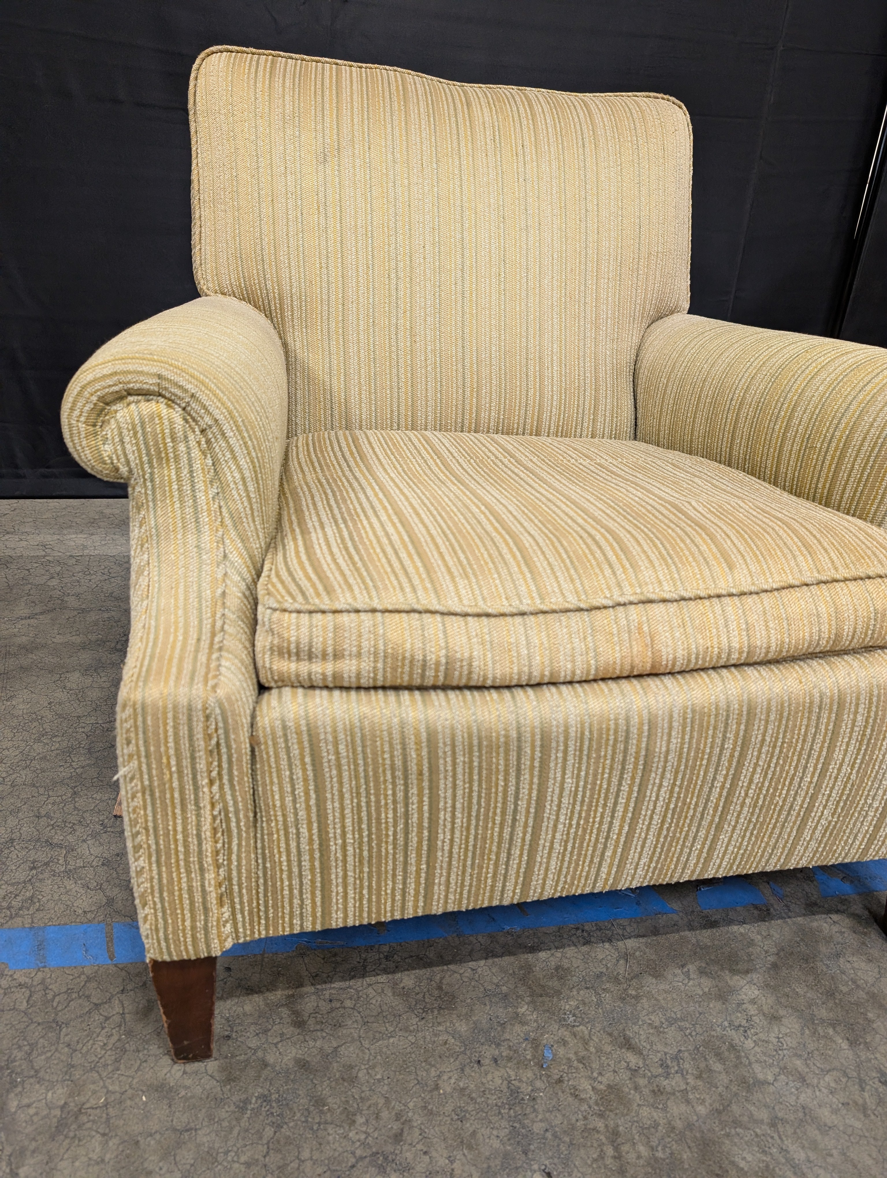 Textured Striped Upholstered Armchair - Image 2