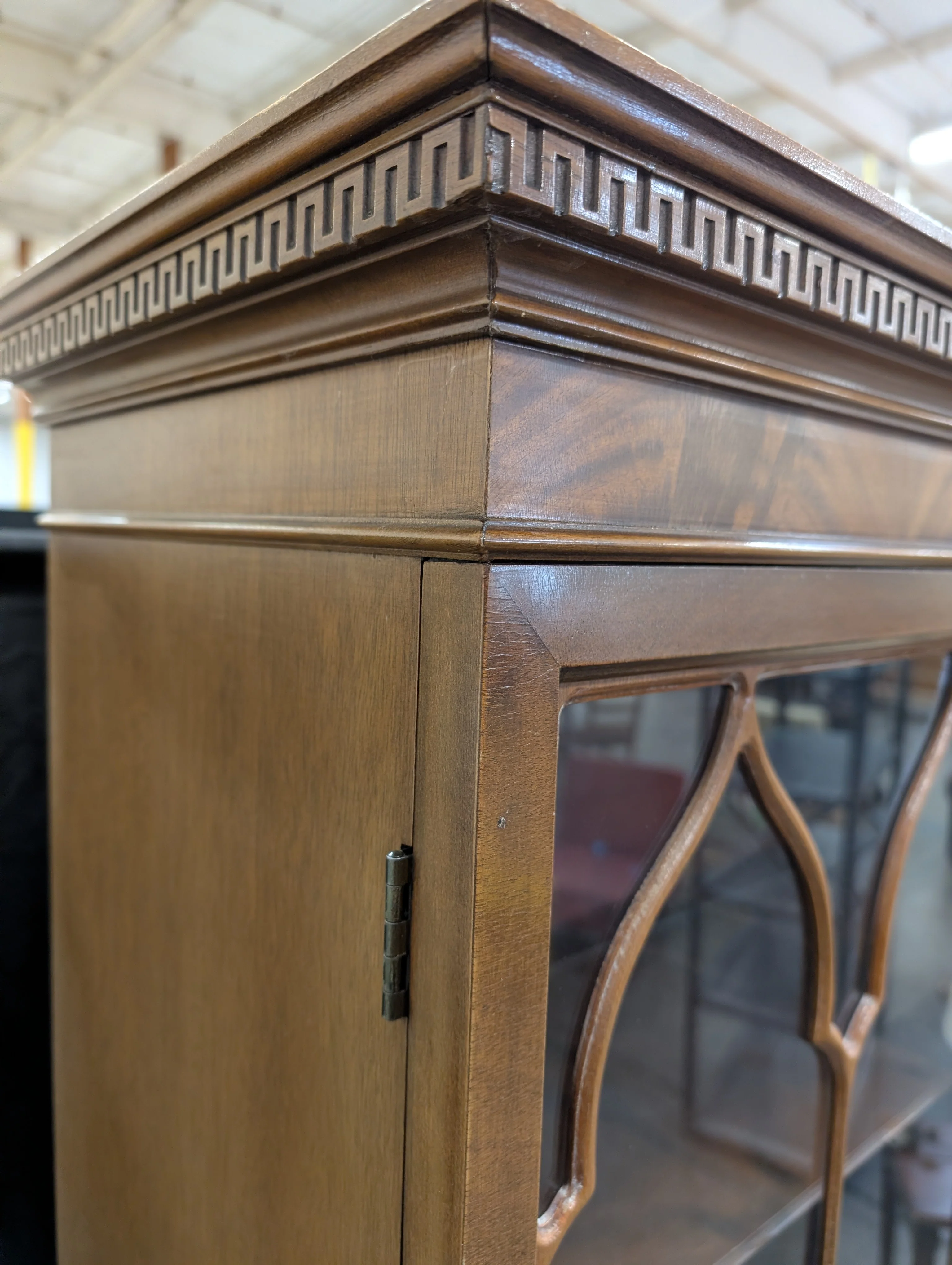 Vintage Display Cabinet with Glass Doors and Drawers - Image 3