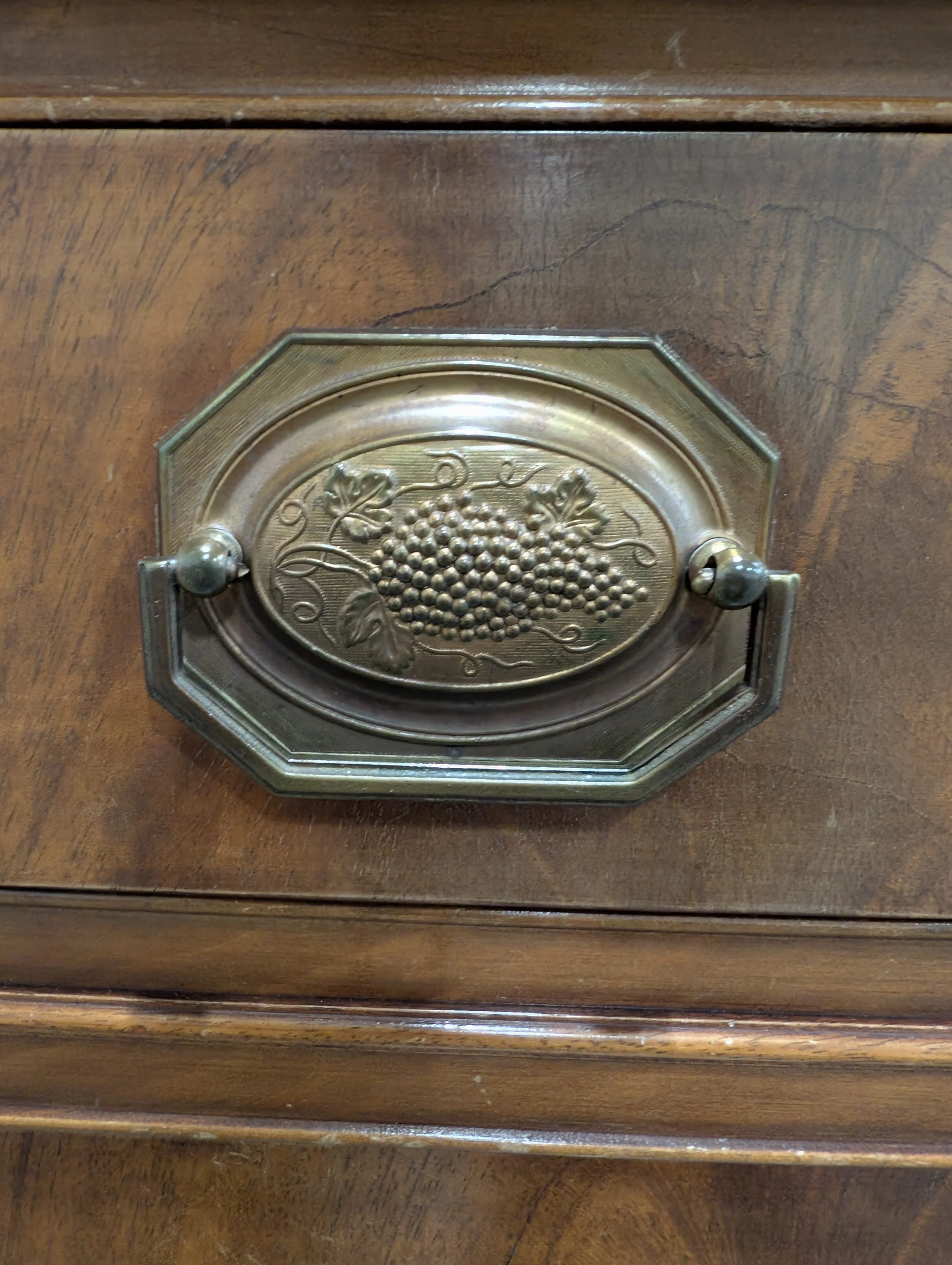 Vintage Display Cabinet with Glass Doors and Drawers - Image 7