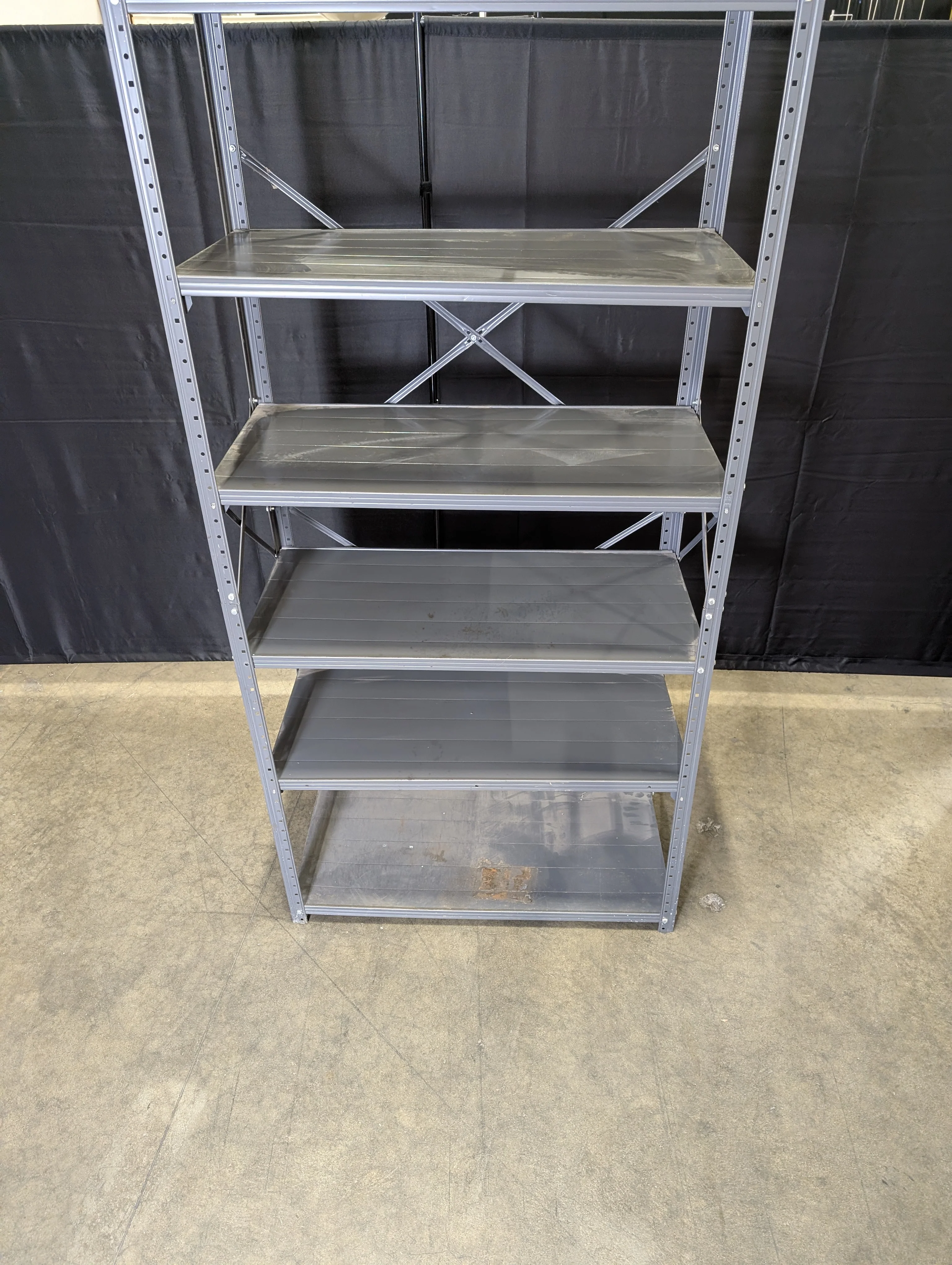 Six- Tier Dark Gray Metal Storage Shelf Unit