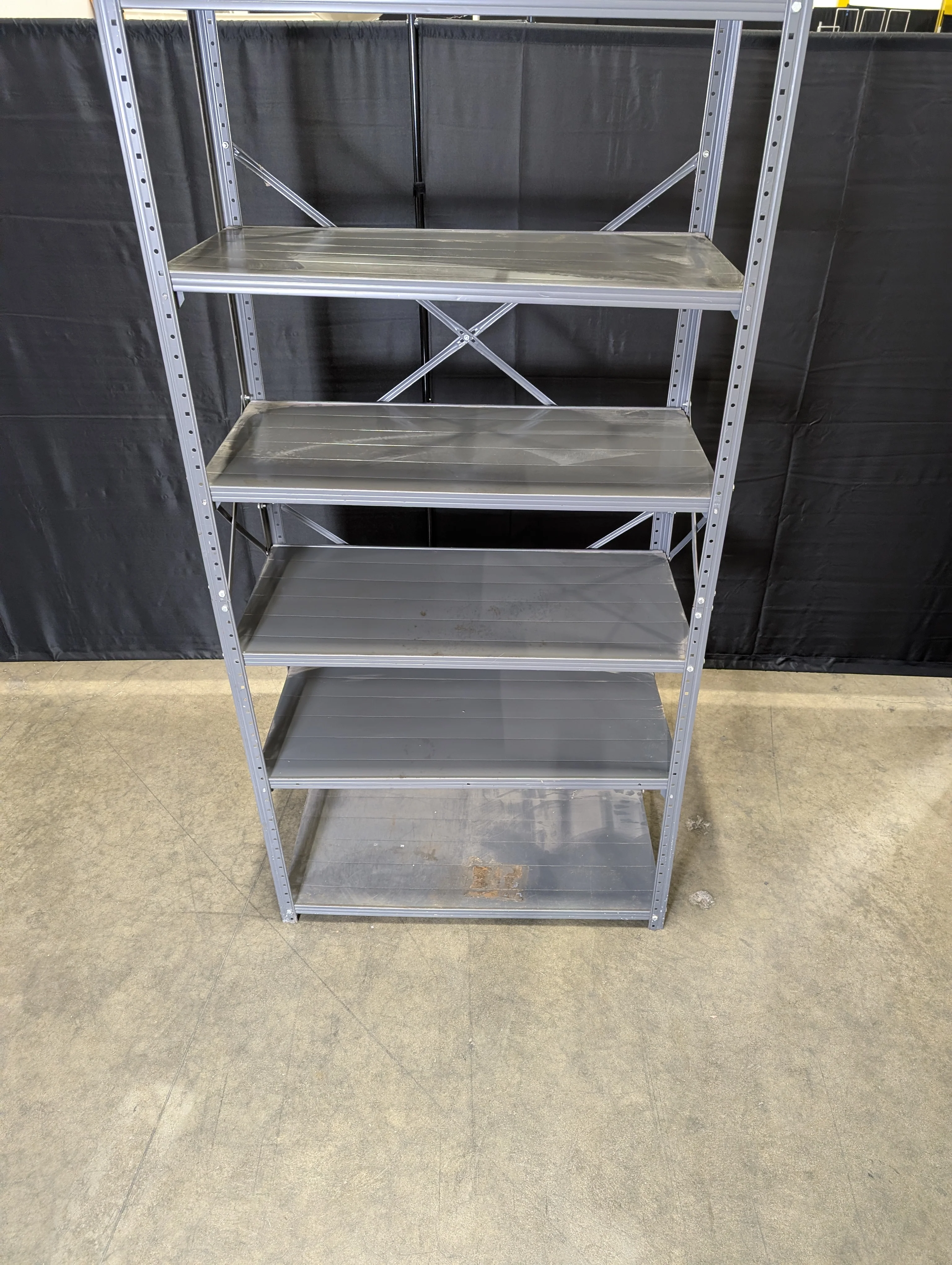 Six- Tier Dark Gray Metal Storage Shelf Unit - Image 2