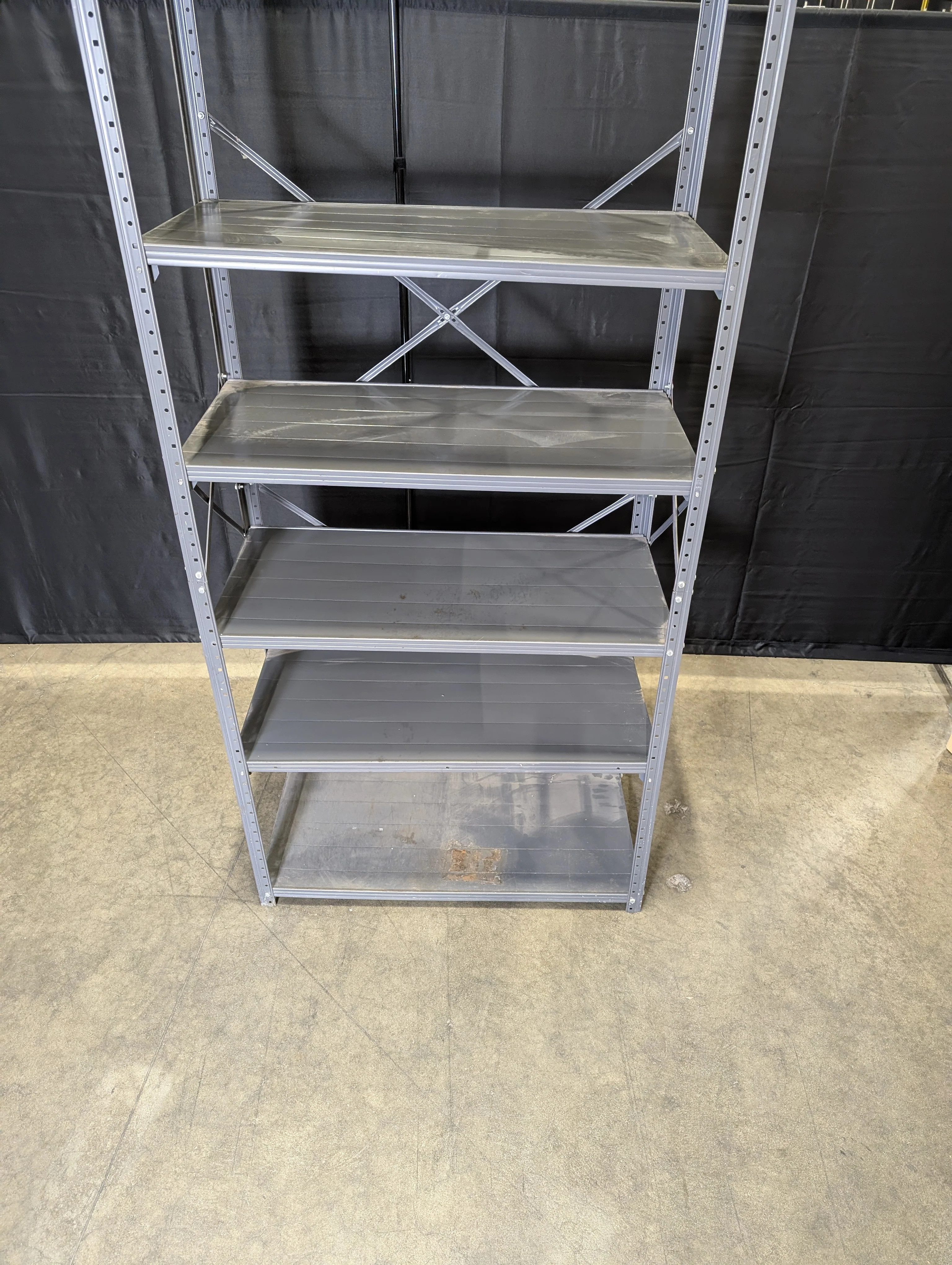 Six- Tier Dark Gray Metal Storage Shelf Unit - Image 3