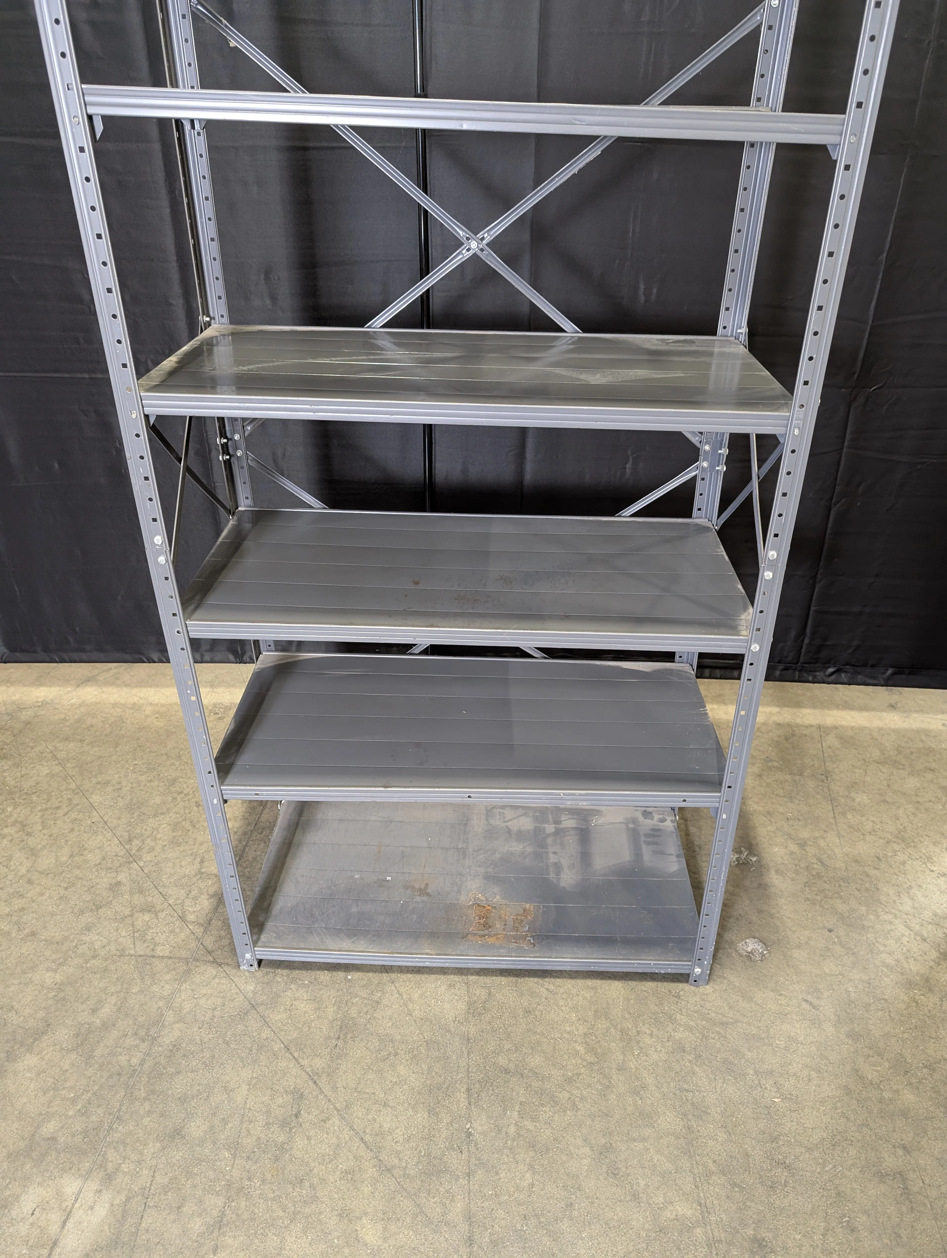 Six- Tier Dark Gray Metal Storage Shelf Unit - Image 4