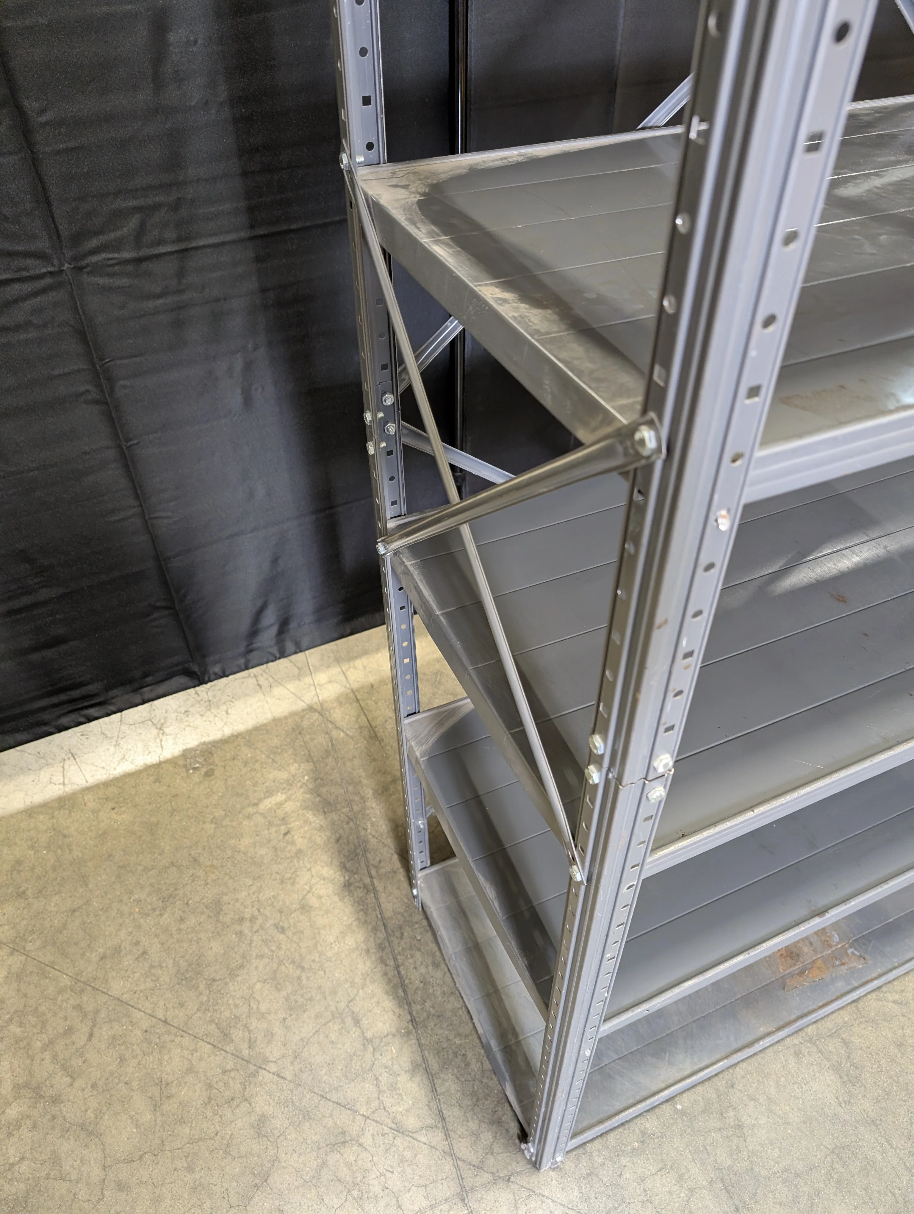 Six- Tier Dark Gray Metal Storage Shelf Unit - Image 5