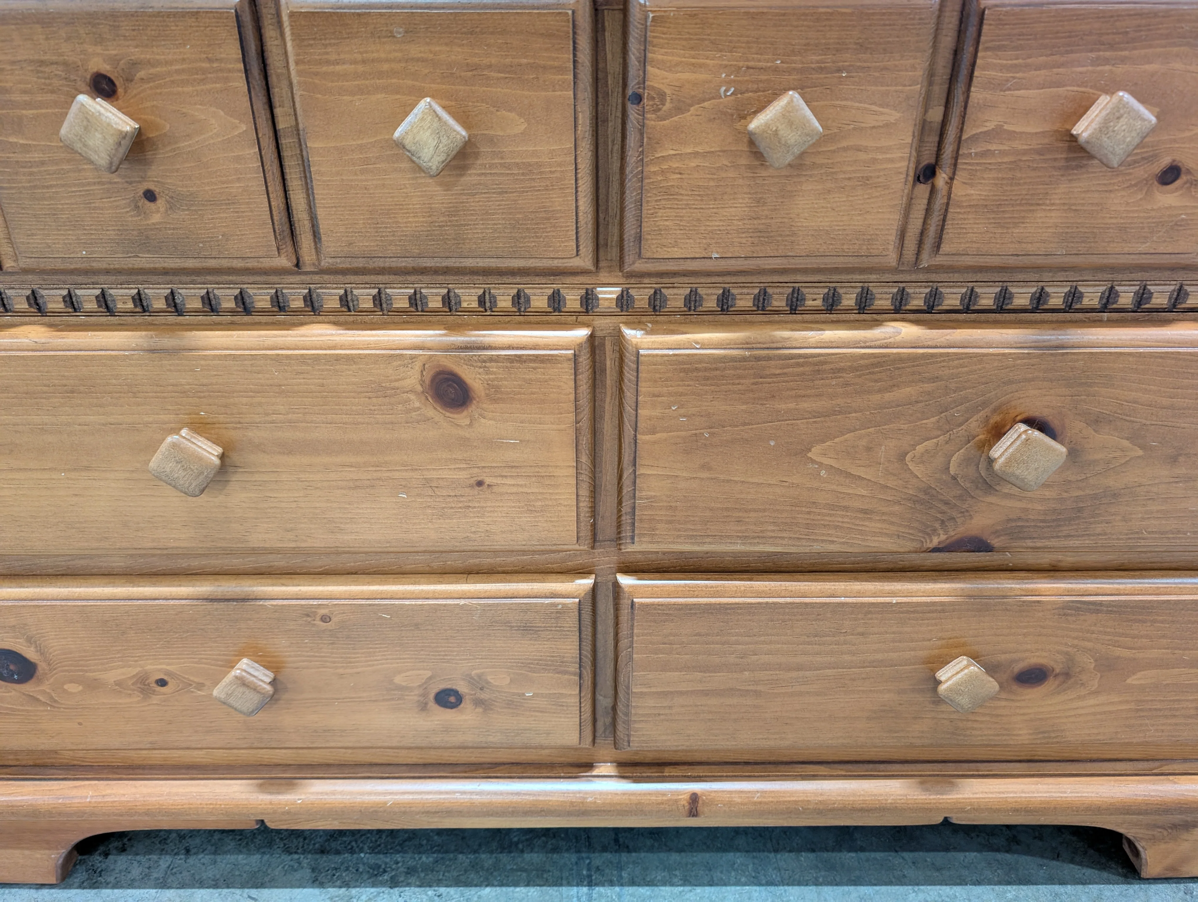 Solid Wood Six-Drawer Chest with Warm Honey Finish - Image 9