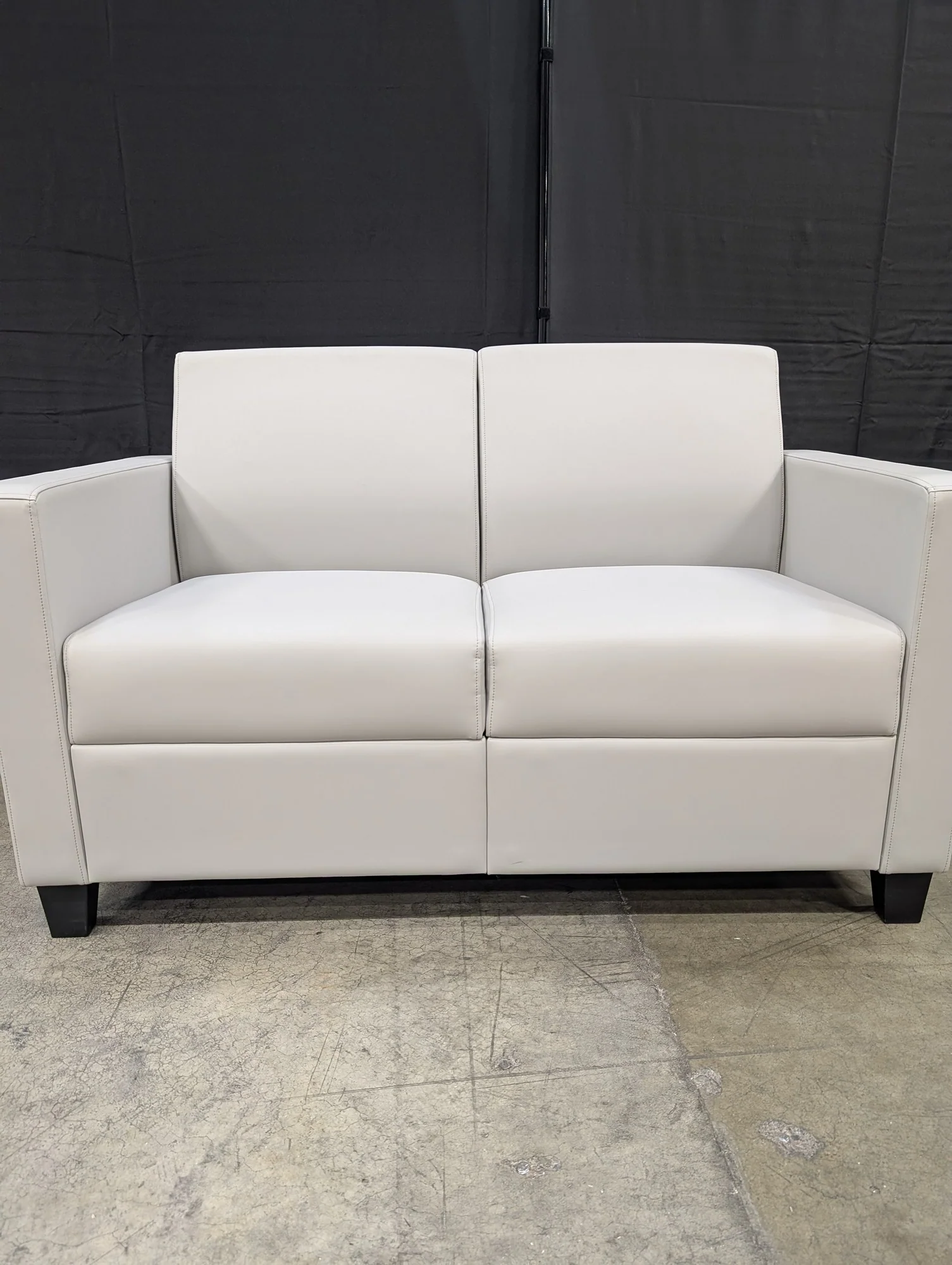 Modern Light Grey Two-Seater Sofa - Image 2