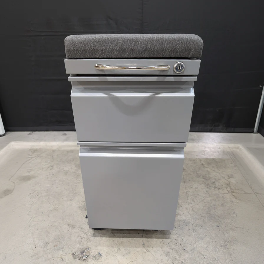 Metal 2-drawer mobile filing cabinet