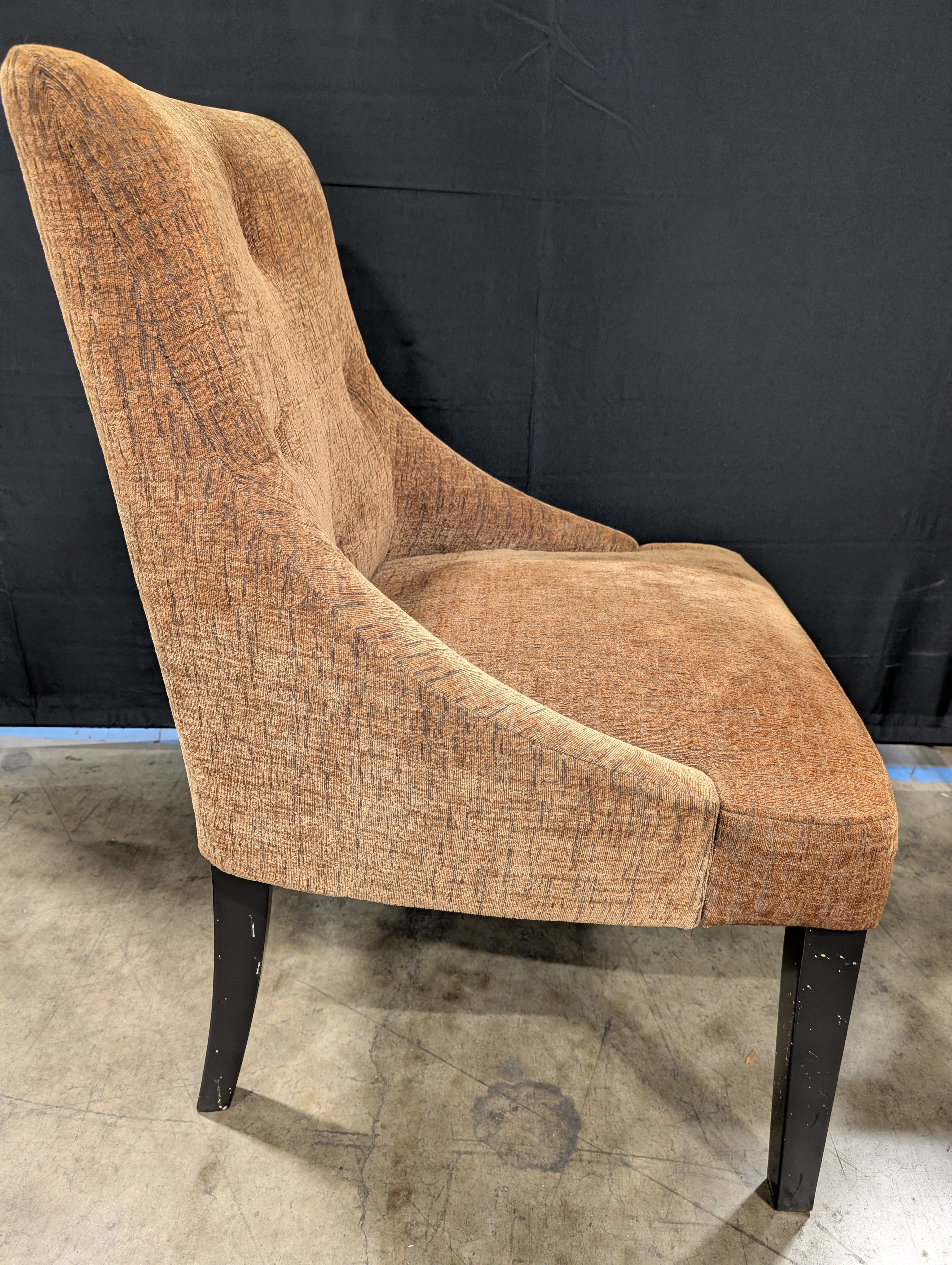 Textured Brown Upholstered Accent Chair - Image 2