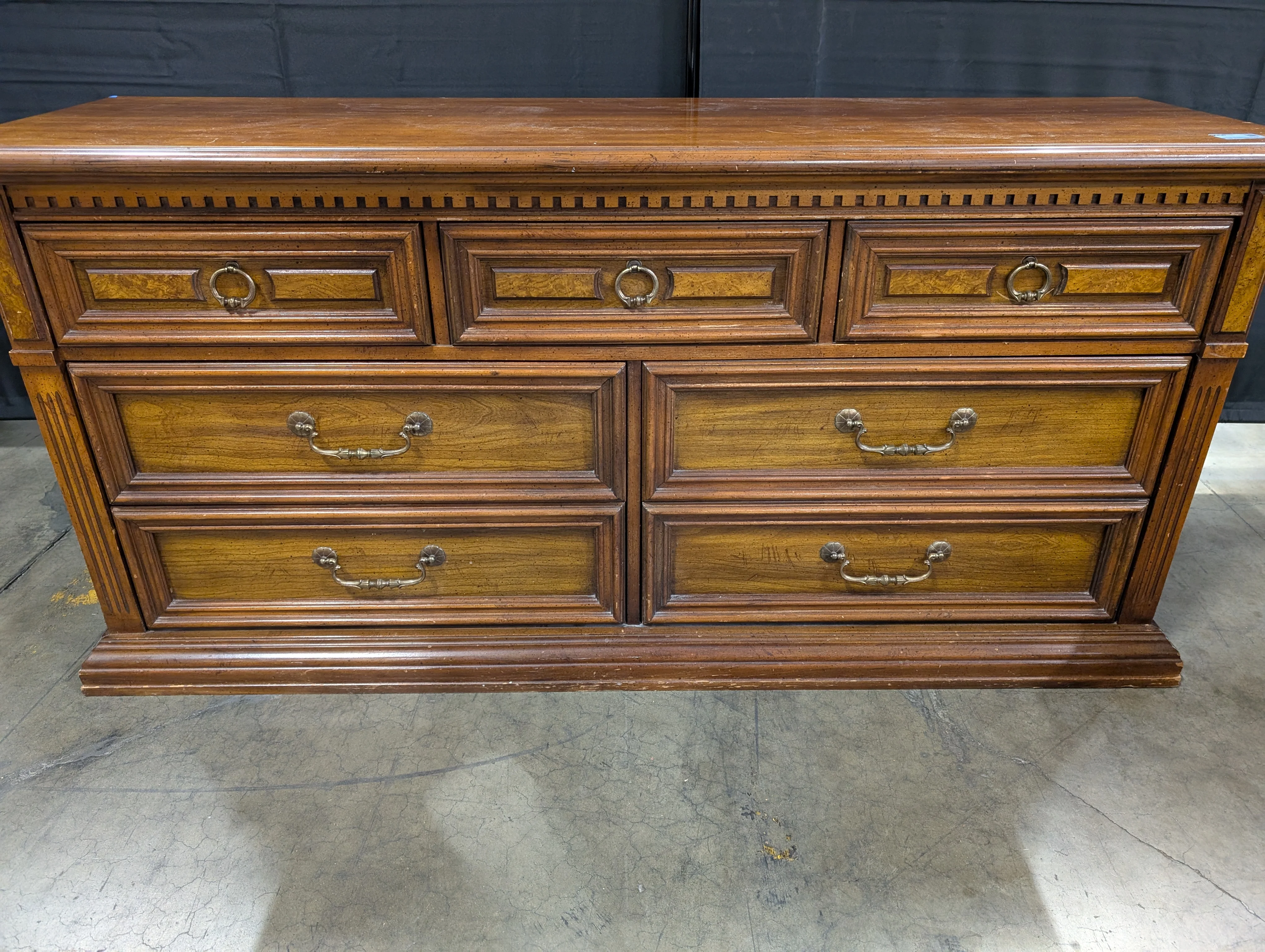 Traditional Dark Wood Seven-Drawer Dresser (NO MIRROR) - Image 6
