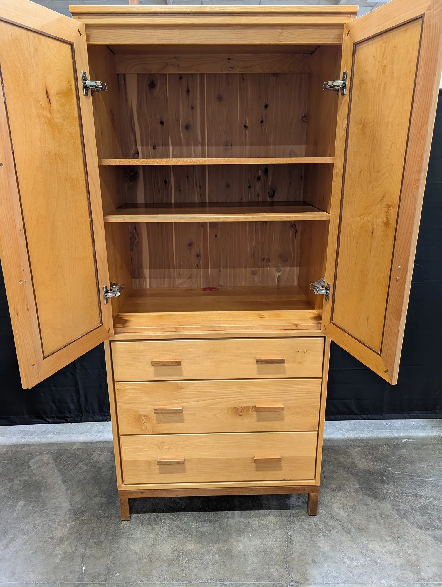 Wood Castle Corvallis 2000 Handcrafted Solid Wood Armoire with Cedar Drawers - Image 3