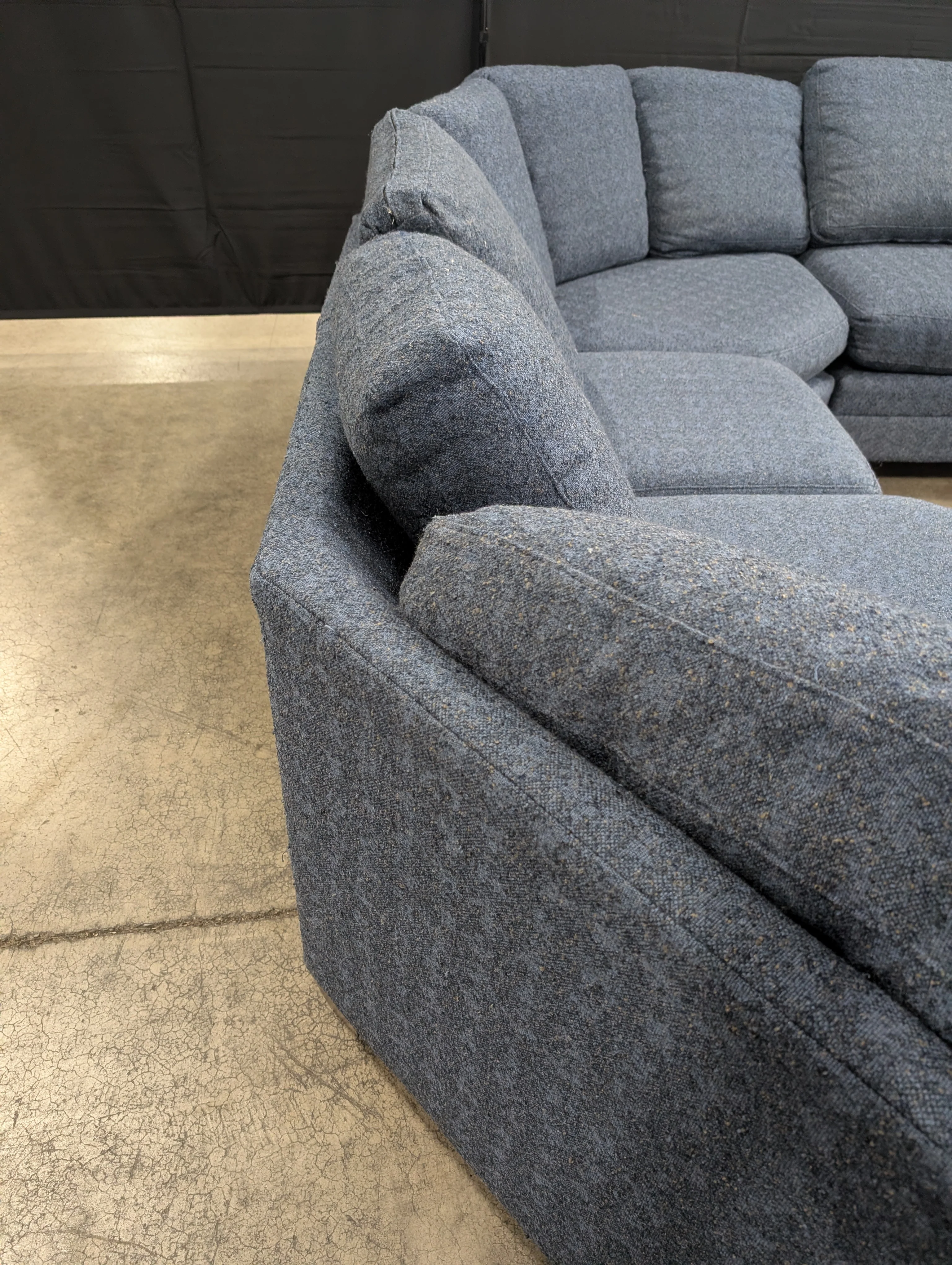 Bassett Contemporary Blue Sectional Sofa - Image 3