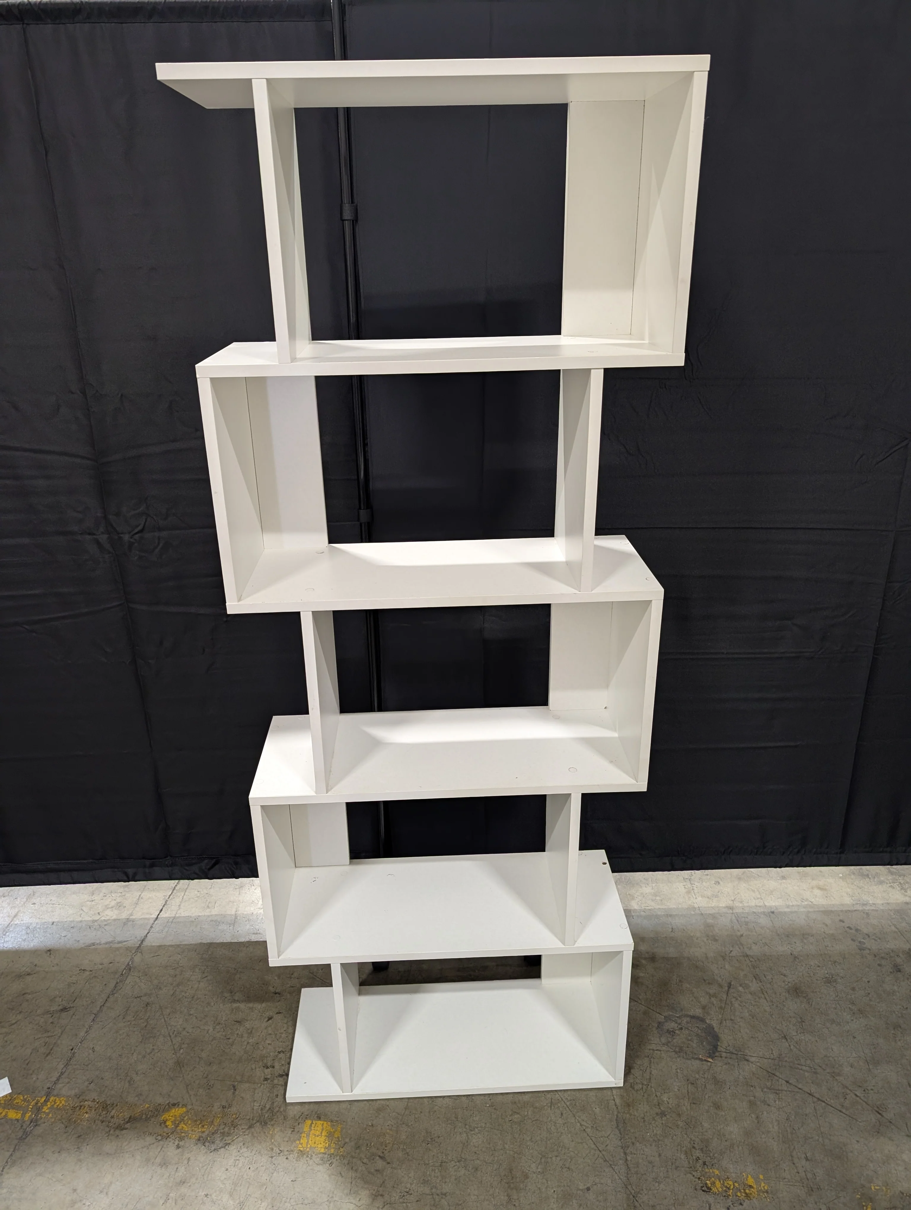 Modern White Geometric Open Shelf Bookcase Display Unit - Image 2