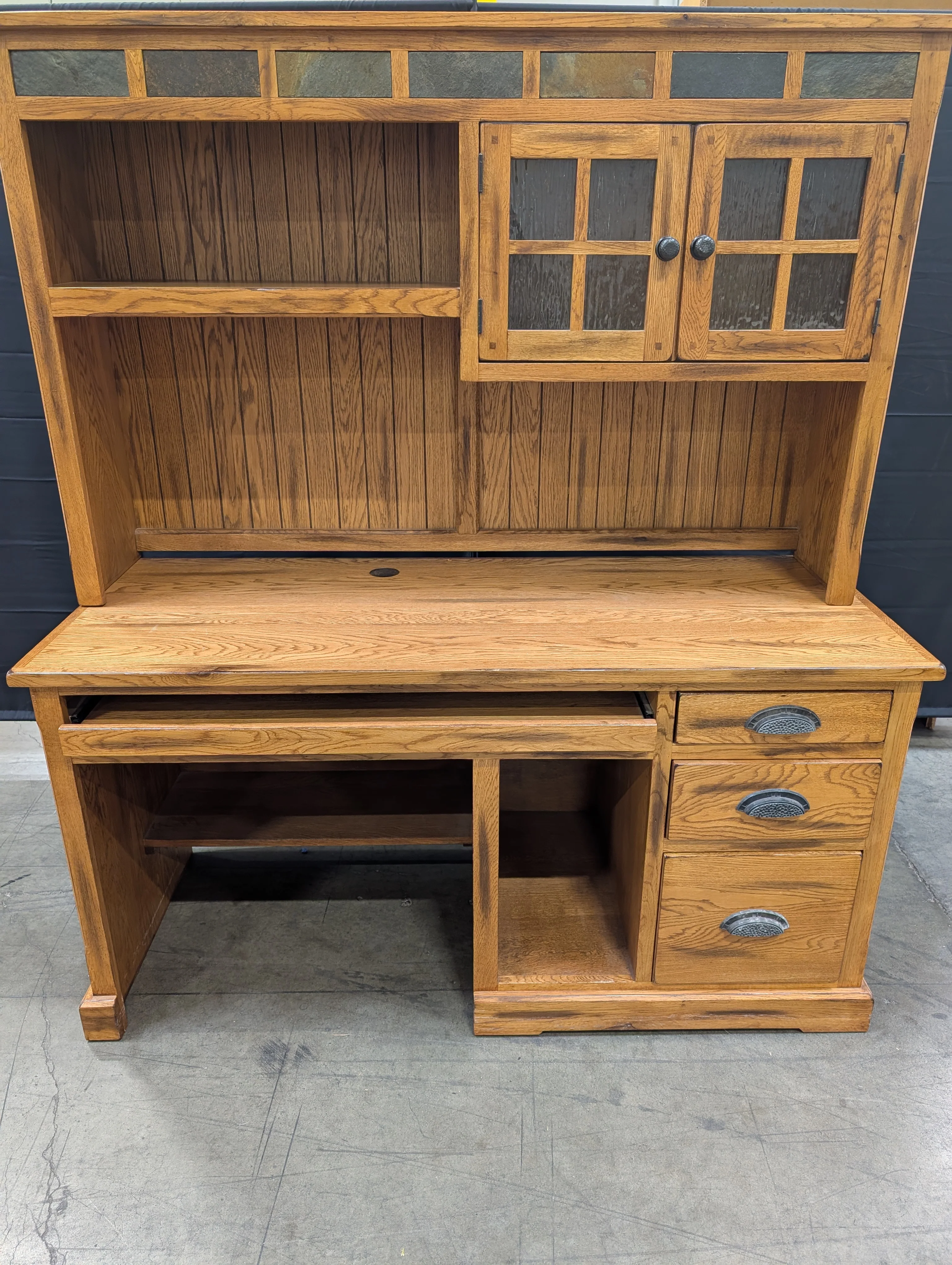 Sunny Designs Sedona Traditional Wood Desk and Hutch in Rustic Oak - Image 6