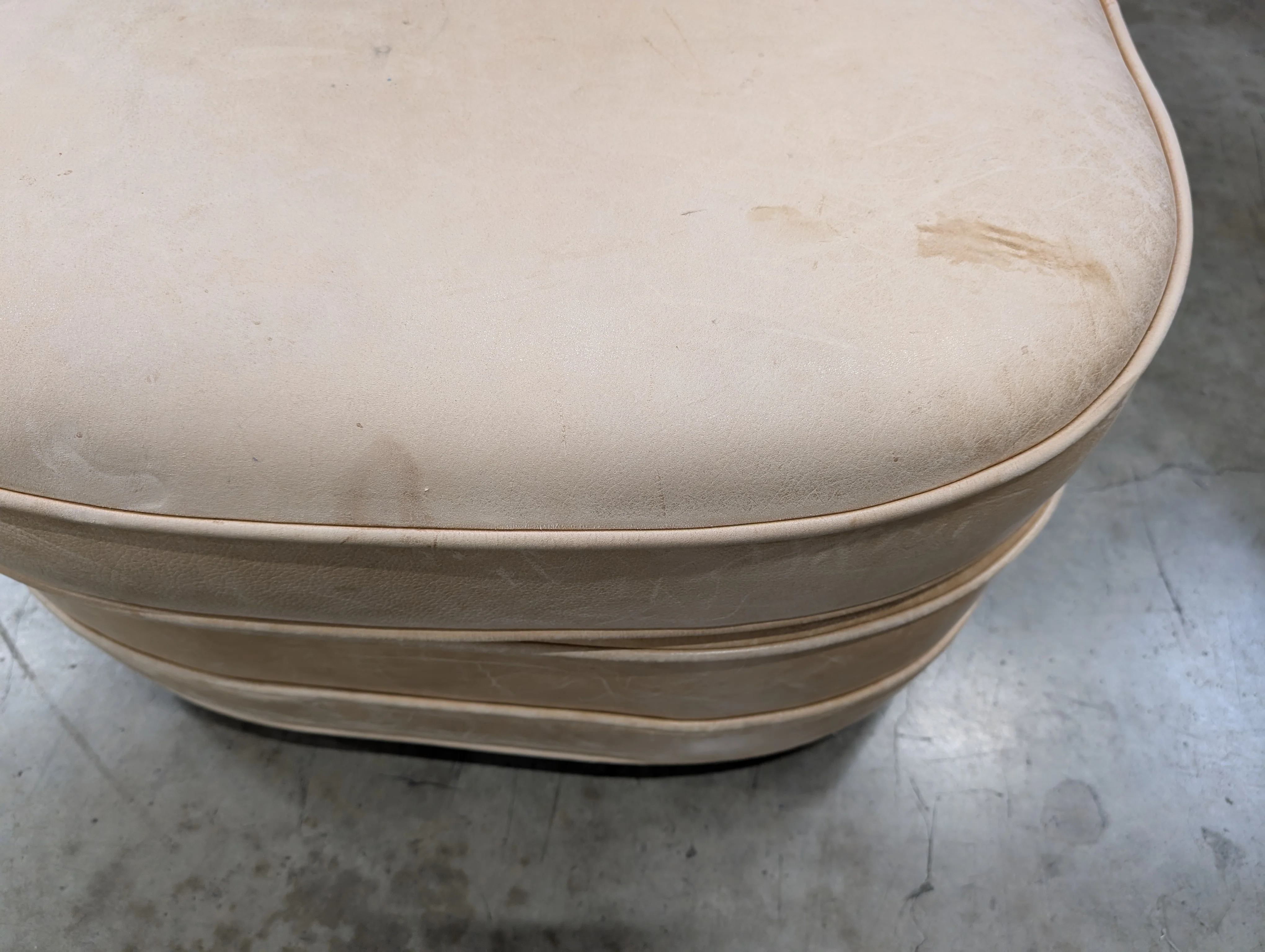 Tan Leather ETHAN ALLEN Armchair with Matching Ottoman - Image 5