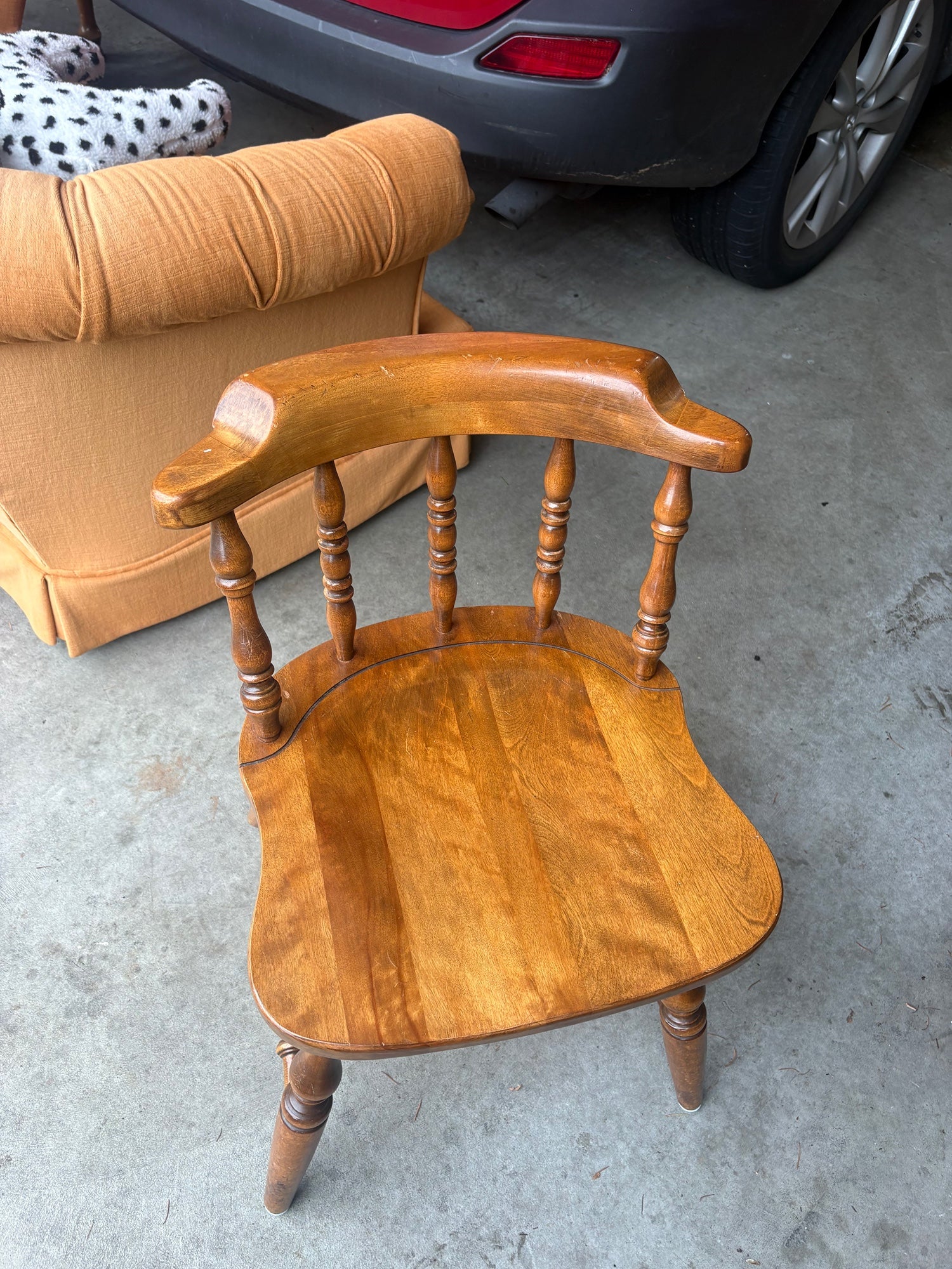 Traditional Hardwood Saddle Seat Armchair - Image 5