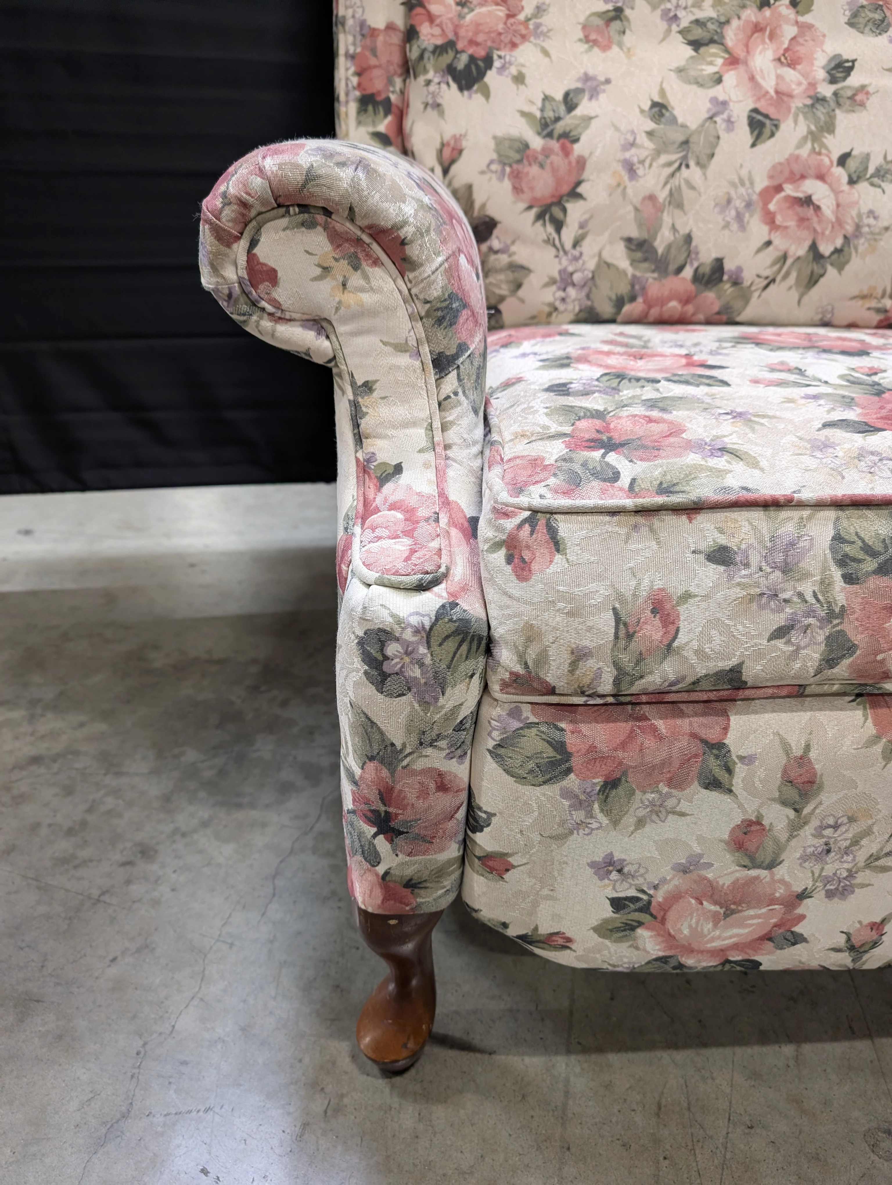 Traditional High-Back Floral Armchair - Image 3