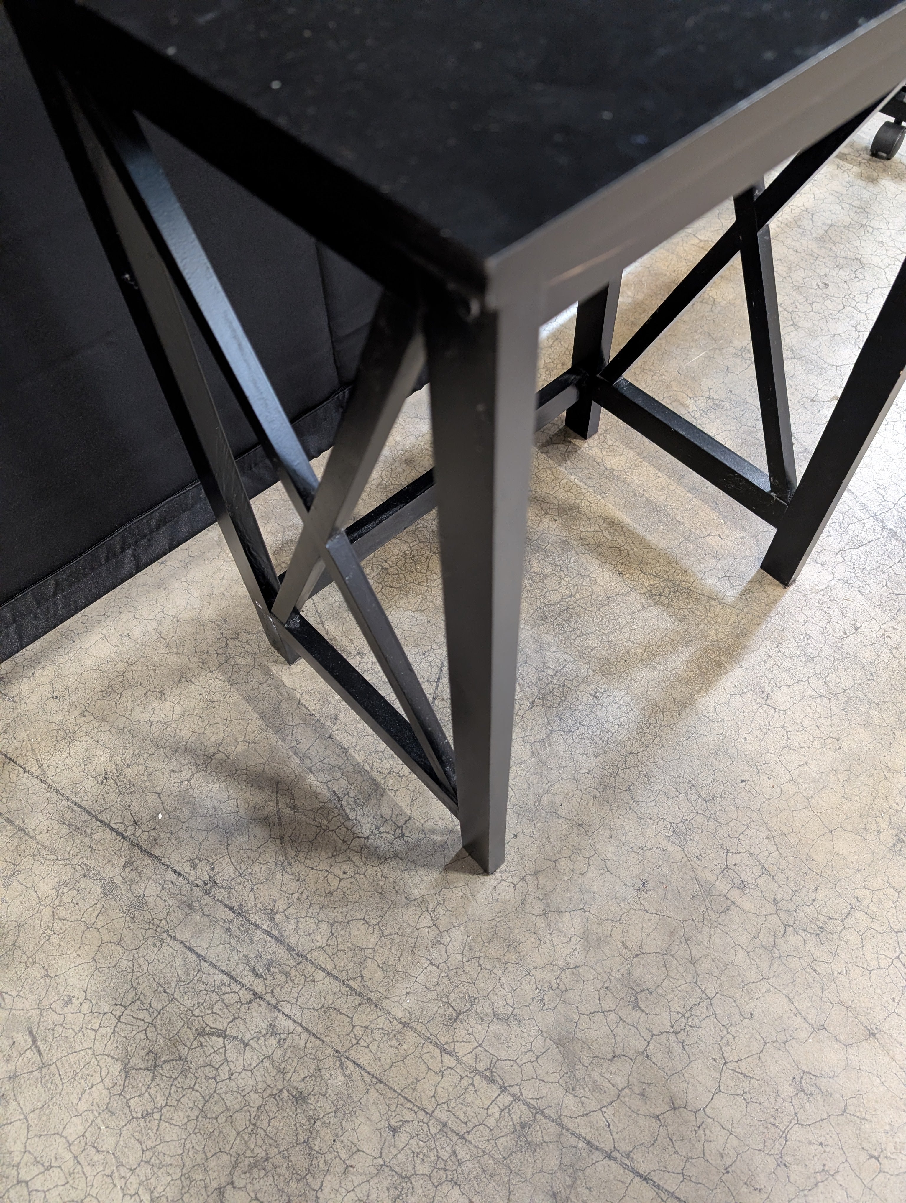 Modern Black Geometric Accent Table - Image 3